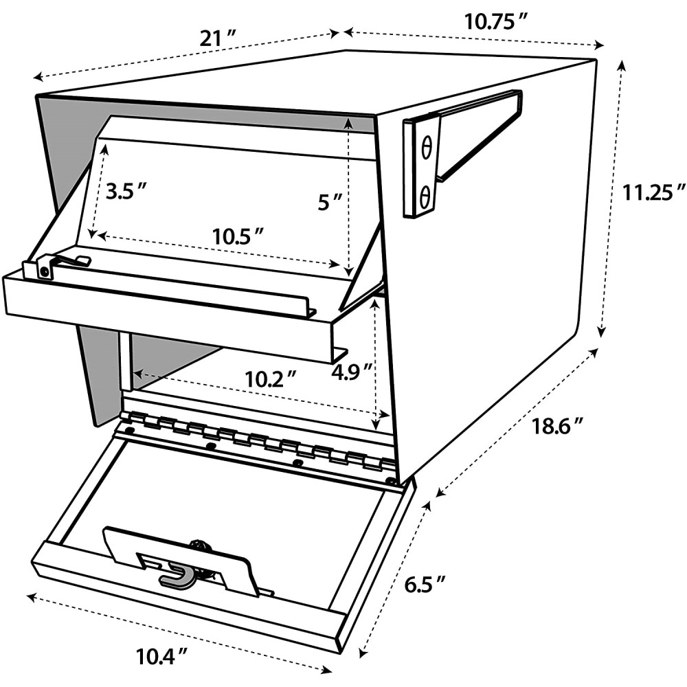 Mail Boss 7506 Mail Manager Curbside Locking Security Mailbox, Black, Large
