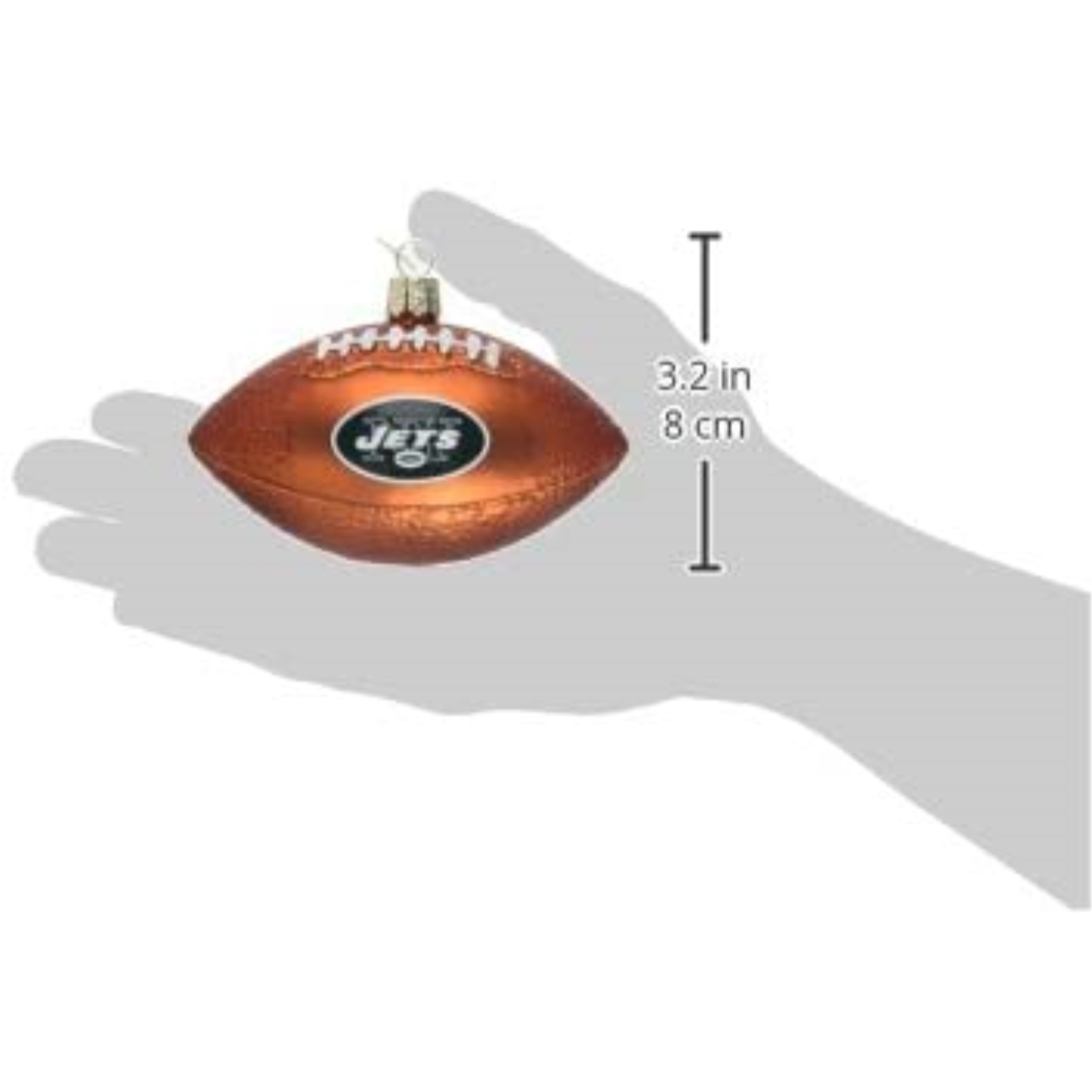 Old World Christmas Glass Blown Ornament For Christmas Tree, New York Jets Football (With OWC Gift Box)
