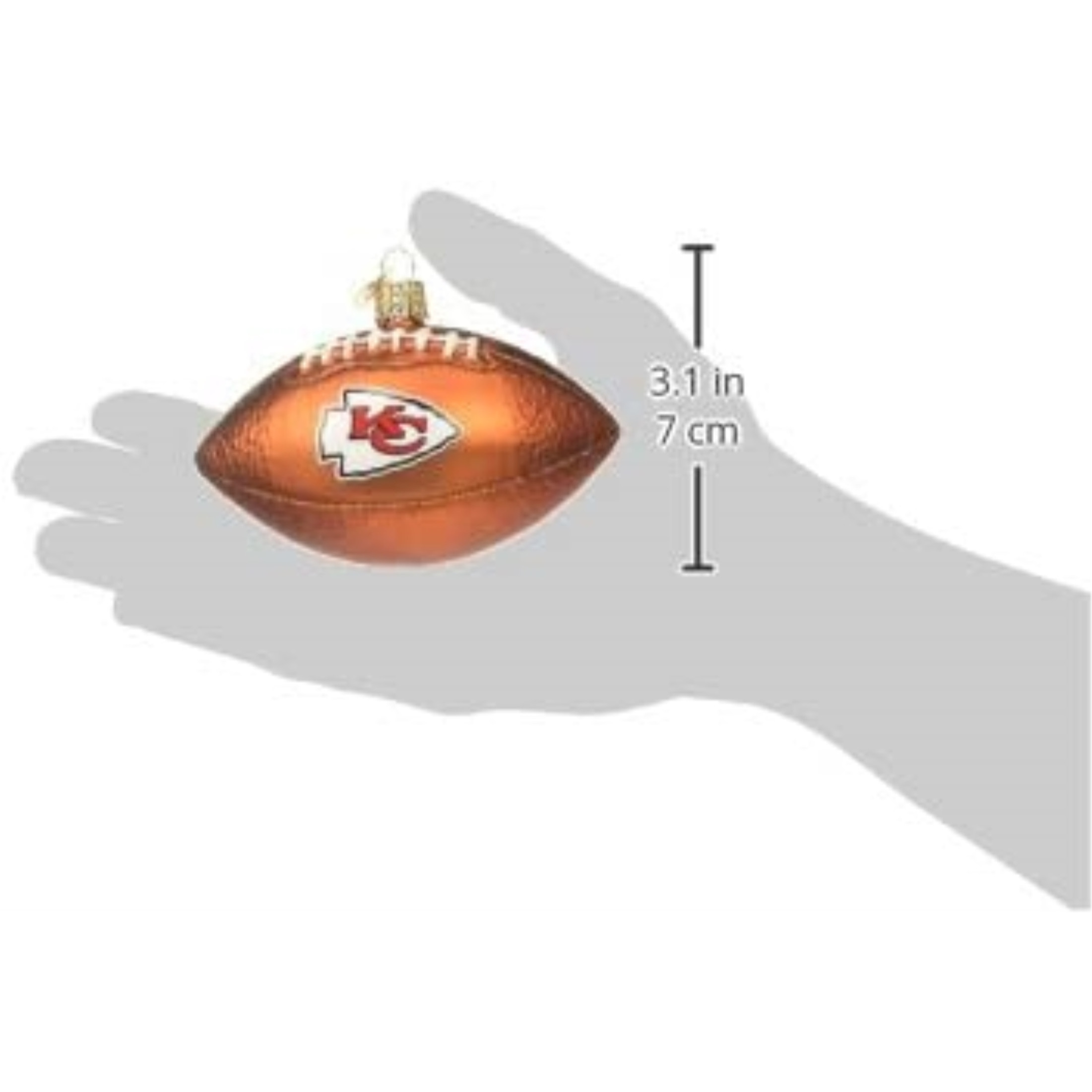 Old World Christmas Glass Blown Ornament For Christmas Tree, Kansas City Chiefs Football (With OWC Gift Box)