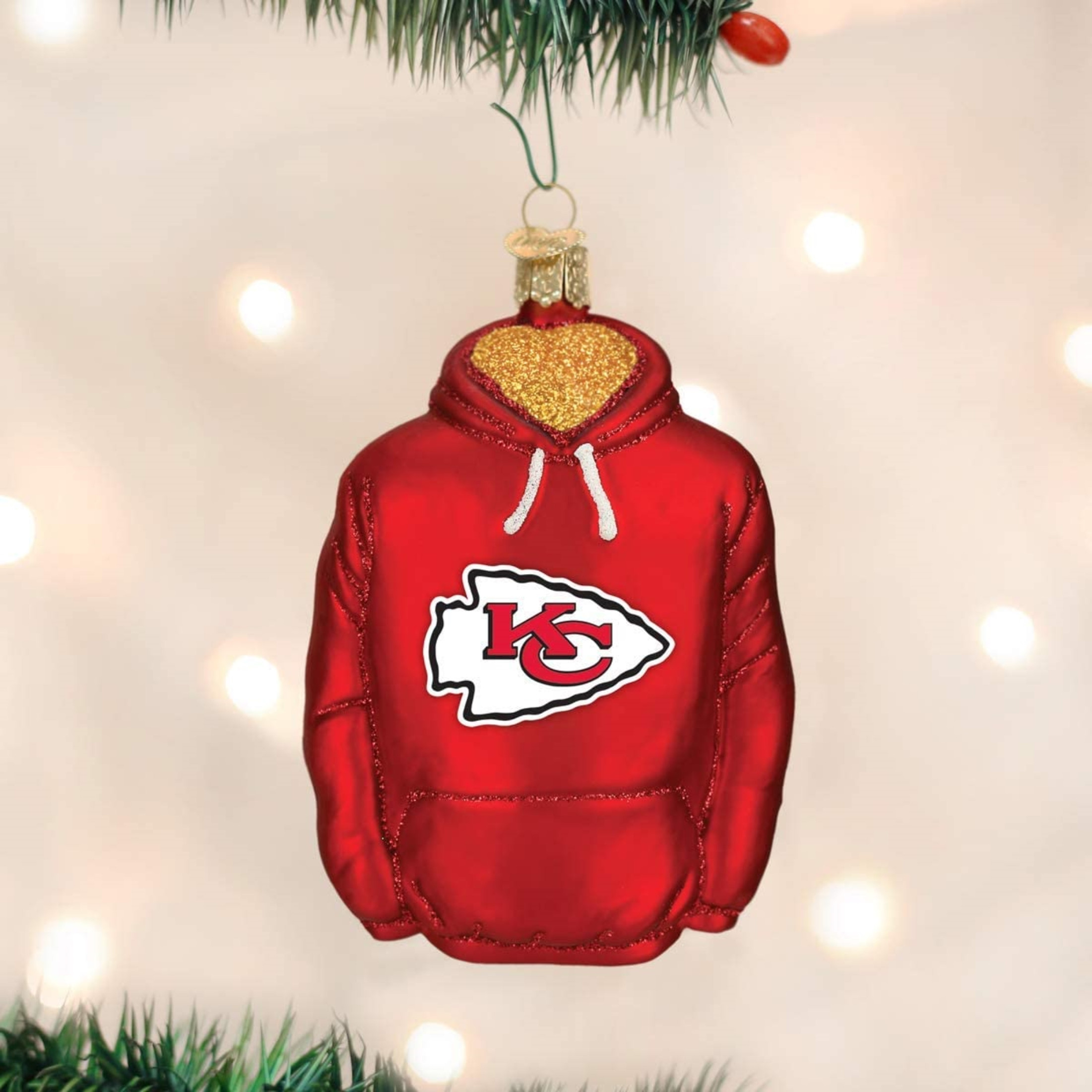 Old World Christmas Kansas City Chiefs Hoodie Ornament For