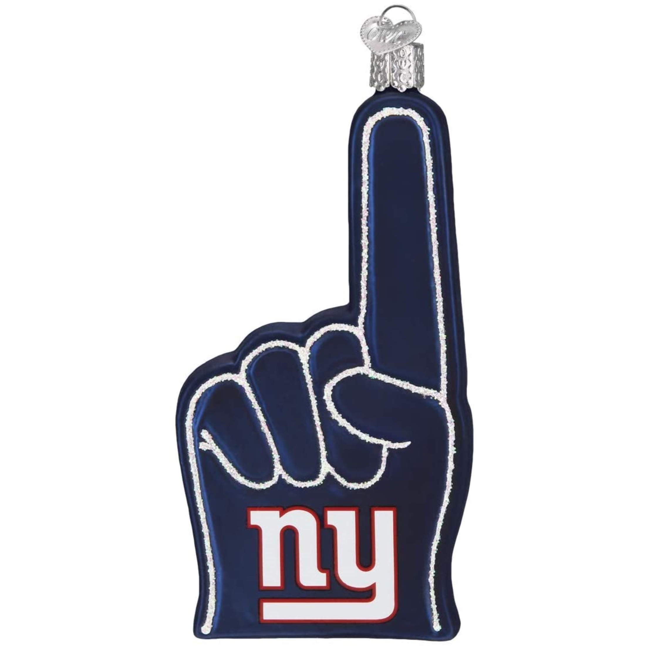 Old World Christmas Glass Blown Christmas Ornament, New York Giants Foam Finger (With OWC Gift Box)