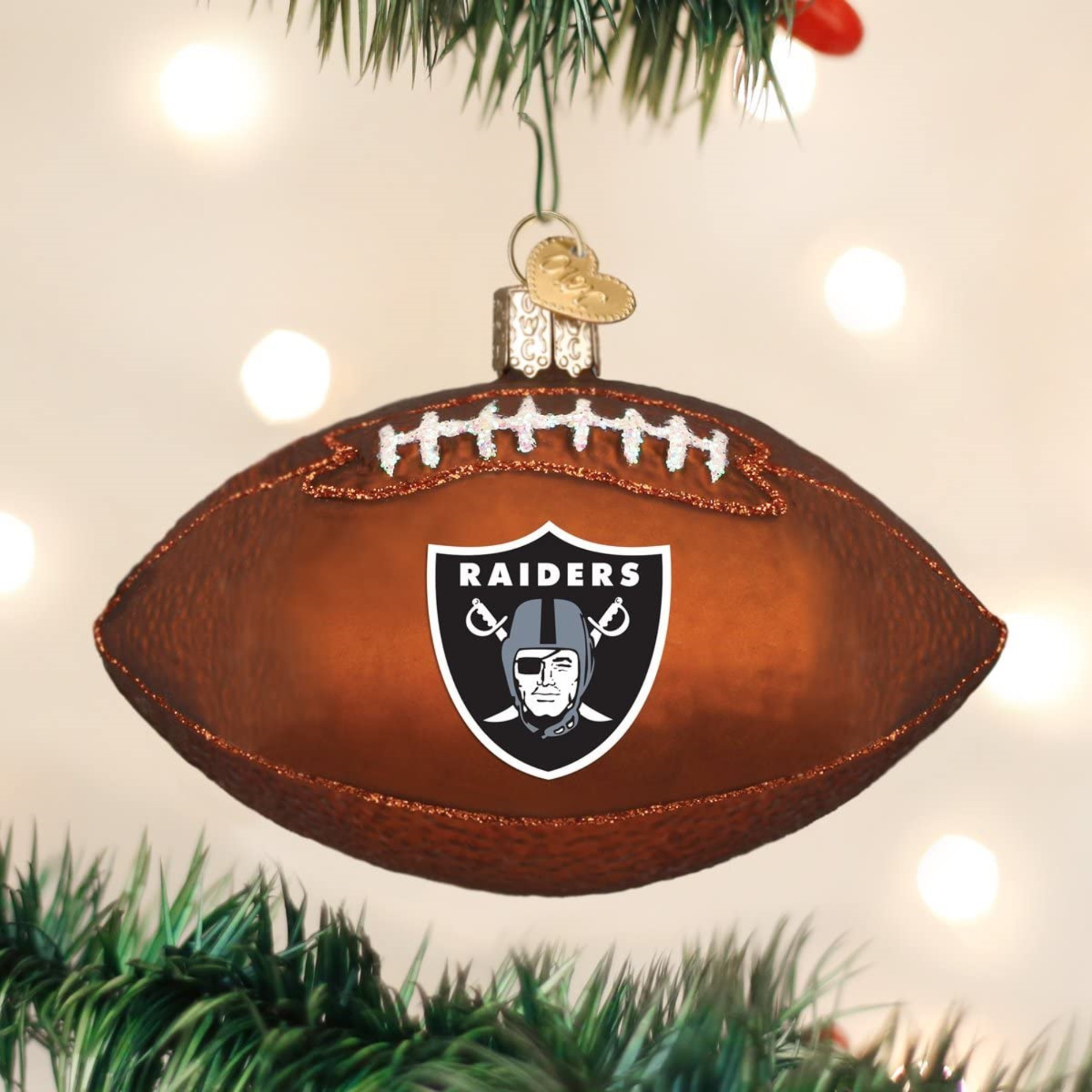 Old World Christmas Las Vegas Raiders Football Ornament For