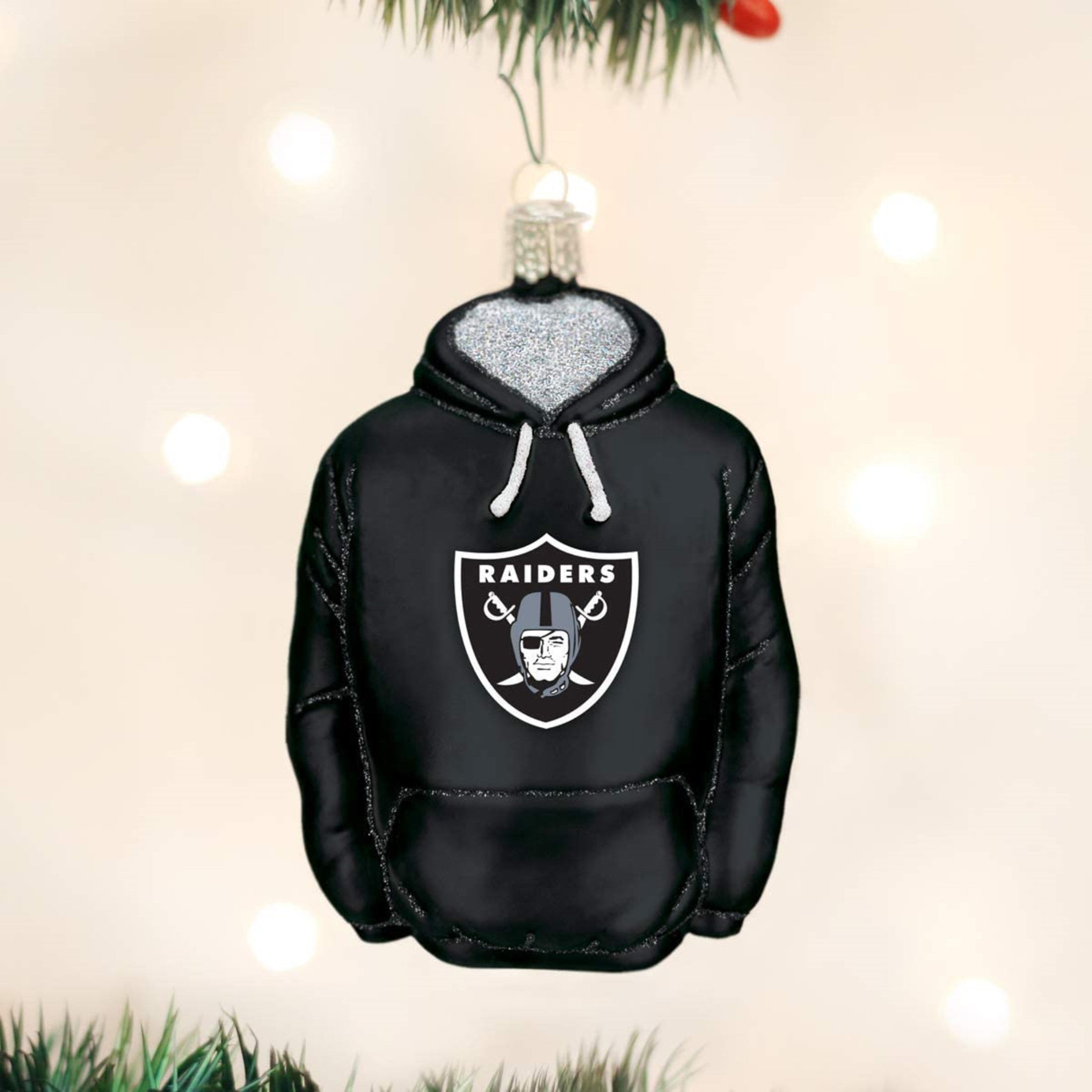 Old World Christmas Blown Glass Ornament for Christmas Tree, Las Vegas Raiders Hoodie