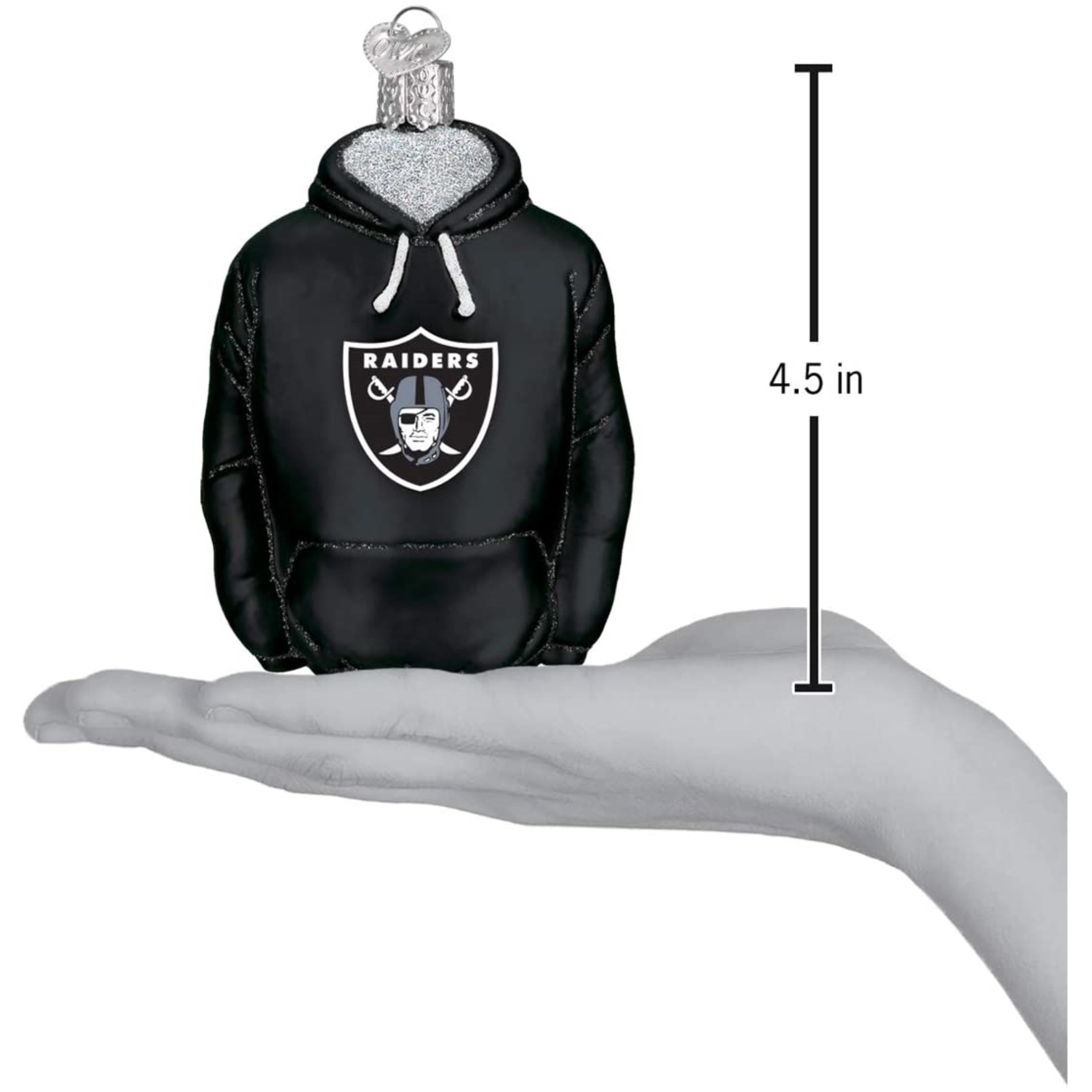 Old World Christmas Blown Glass Ornament for Christmas Tree, Las Vegas Raiders Hoodie