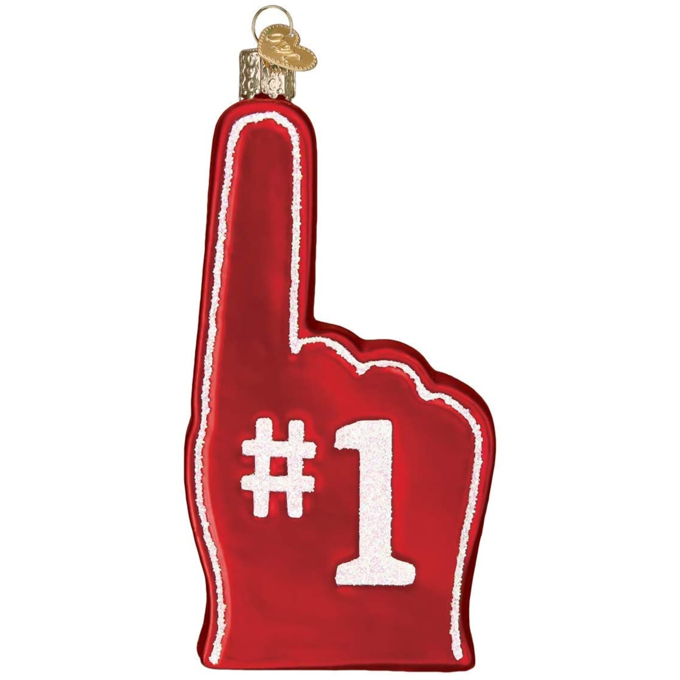 Old World Christmas Glass Blown Ornament, San Francisco 49ers Foam Finger (With OWC Gift Box)