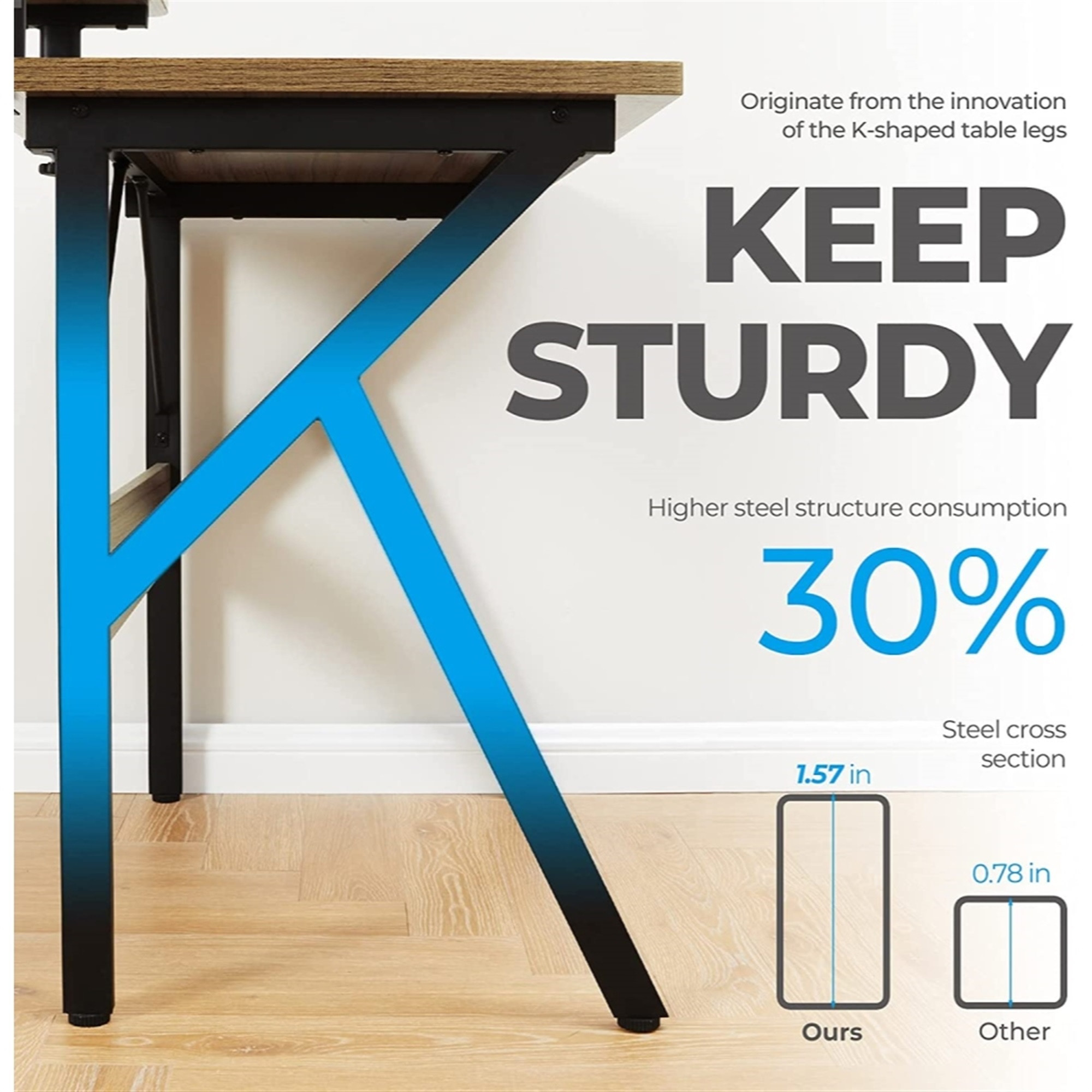 Greenforest Home Office Desk W/ Monitor Shelf, Computer/Gaming Desk, Espresso, 32"