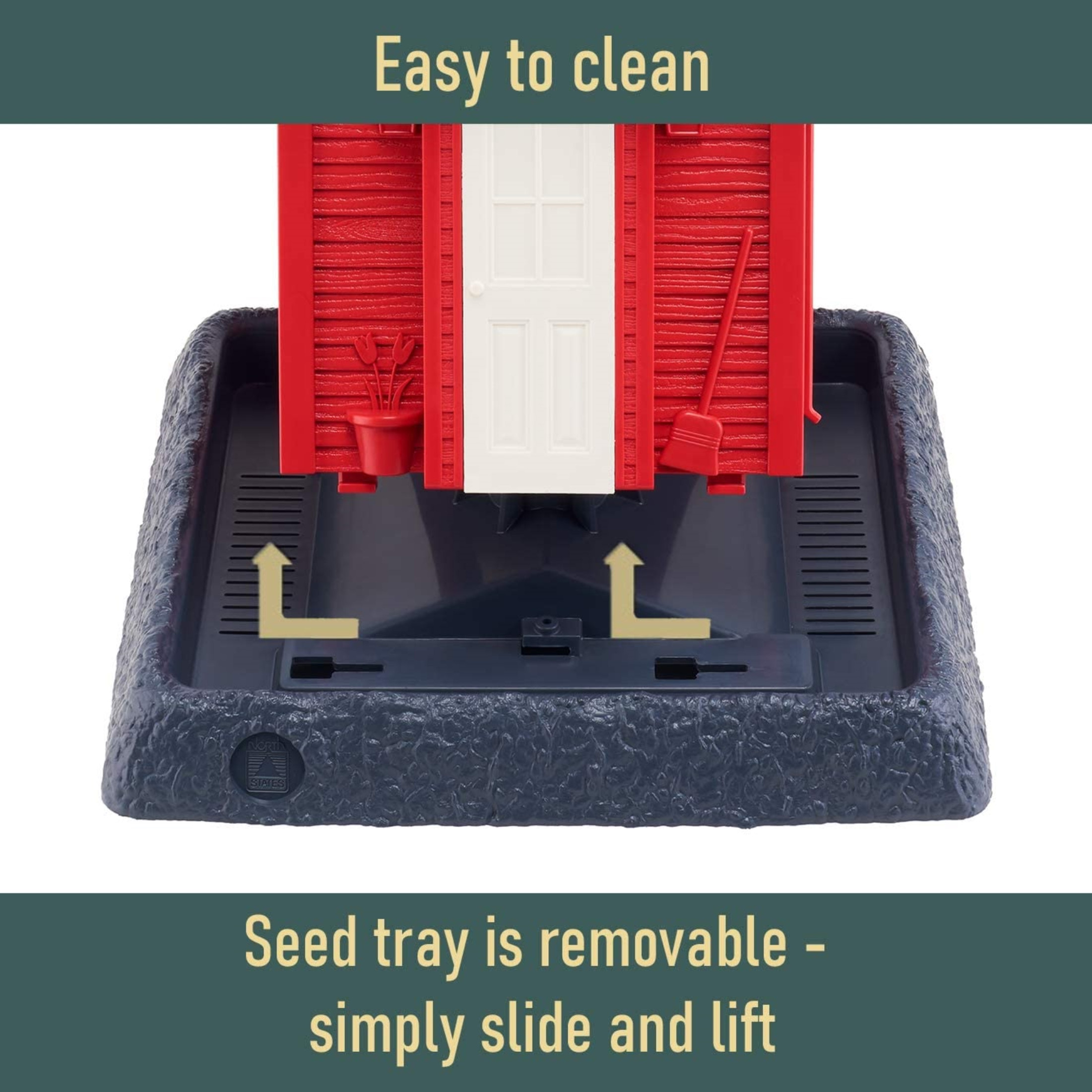 North States Village Collection Squirrel-Proof School House Bird Feeder, 5lb Seed Capacity