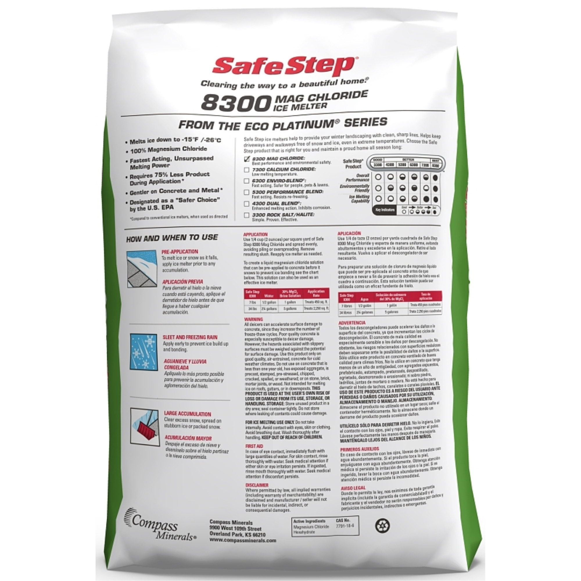 Compass Minerals Safe Step Eco Platinum Magnesium Chloride Granule Ice Melt 50 lb. (1)
