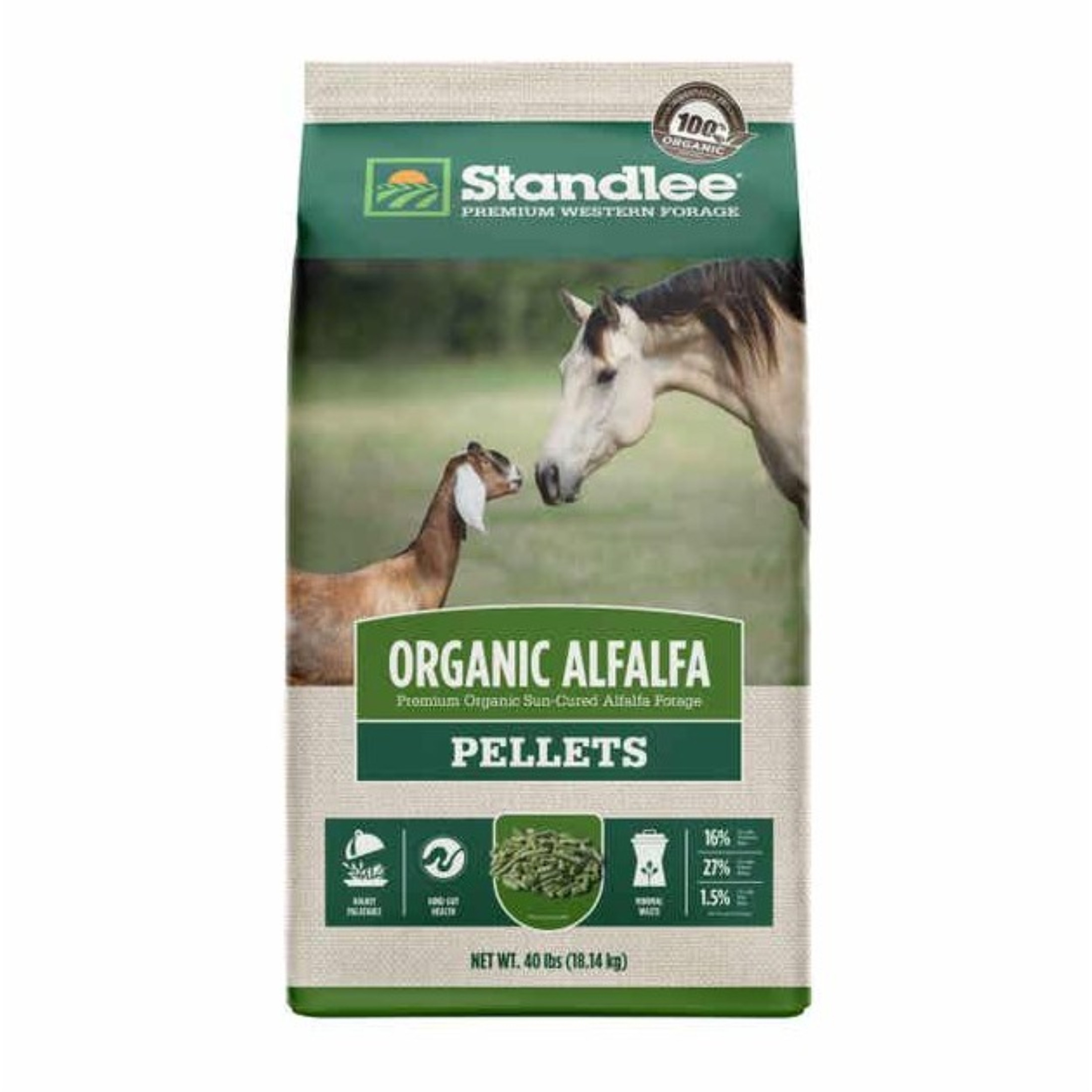 Standlee Premium Western Forage, Organic Alfalfa Pellets, 40lb Standlee Premium Western Forage, Organic Alfalfa Pellets, 40lb