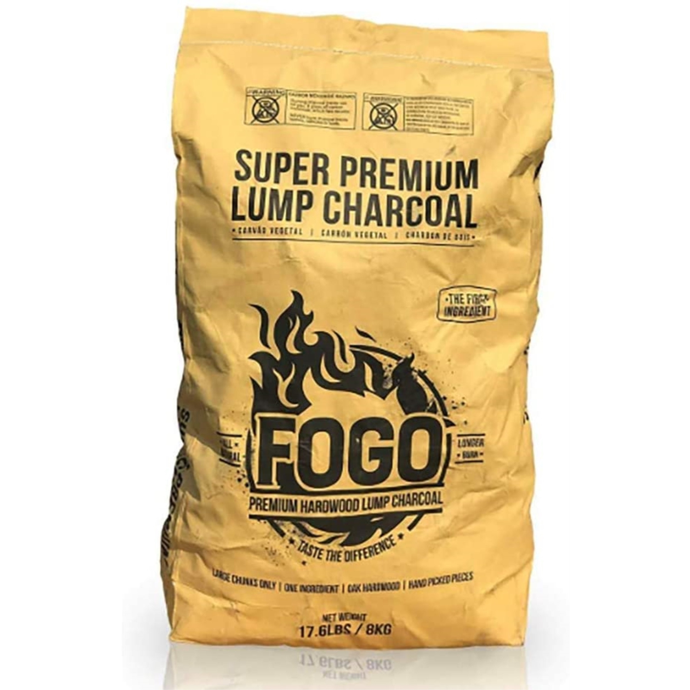 Fogo Super Premium Oak Restaurant All-Natural Hardwood Lump Charcoal for Grilling and Smoking, 17.6 Pounds