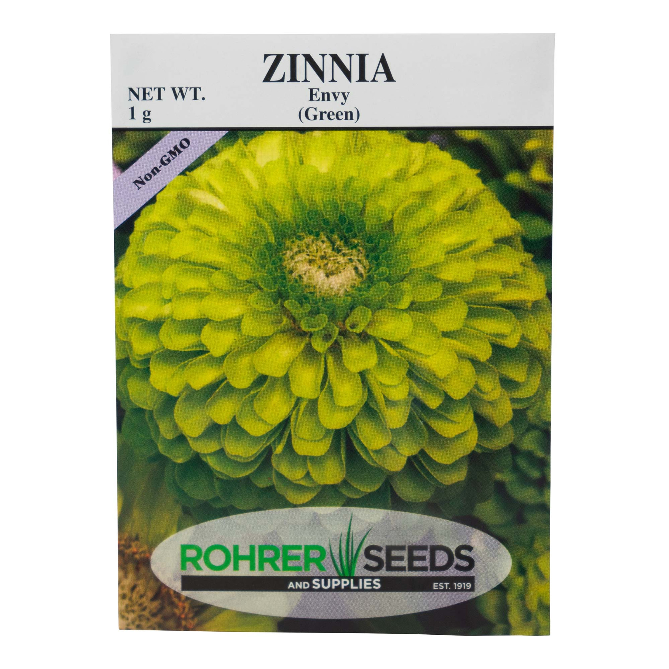 Rohrer's Seed Zinna, Envy Green, 1g, Approx 225 Seeds/Packet