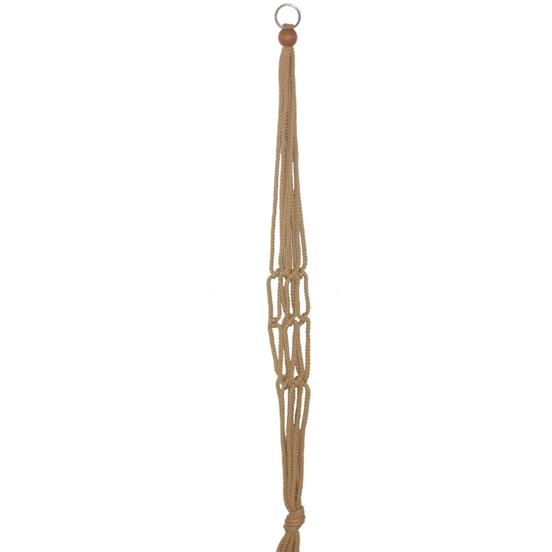 Primitive Planters Macrame Plant Hanger, Jute (Tan), 36"