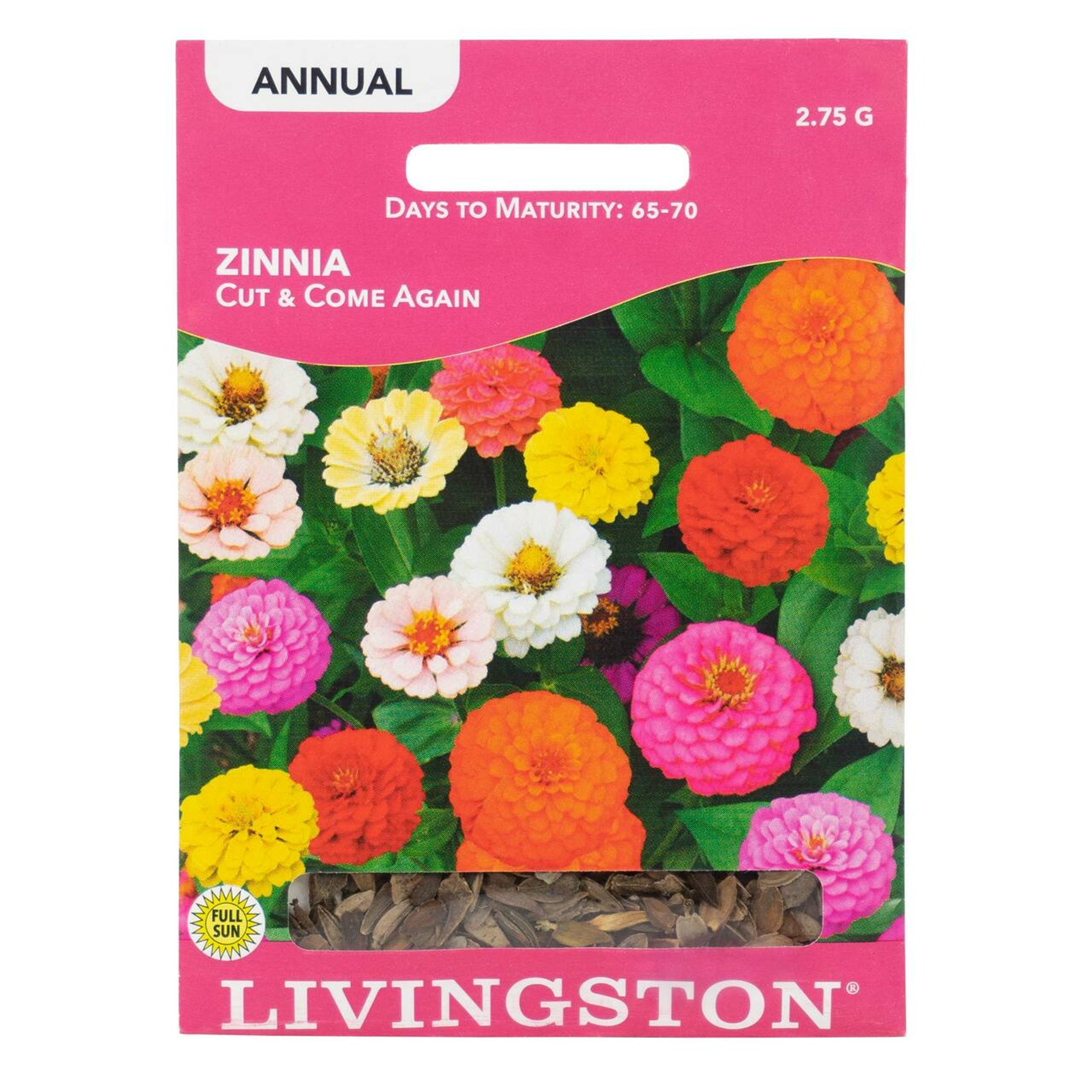 Livingston Seeds Zinnia Cut & Come Again Seeds Packet