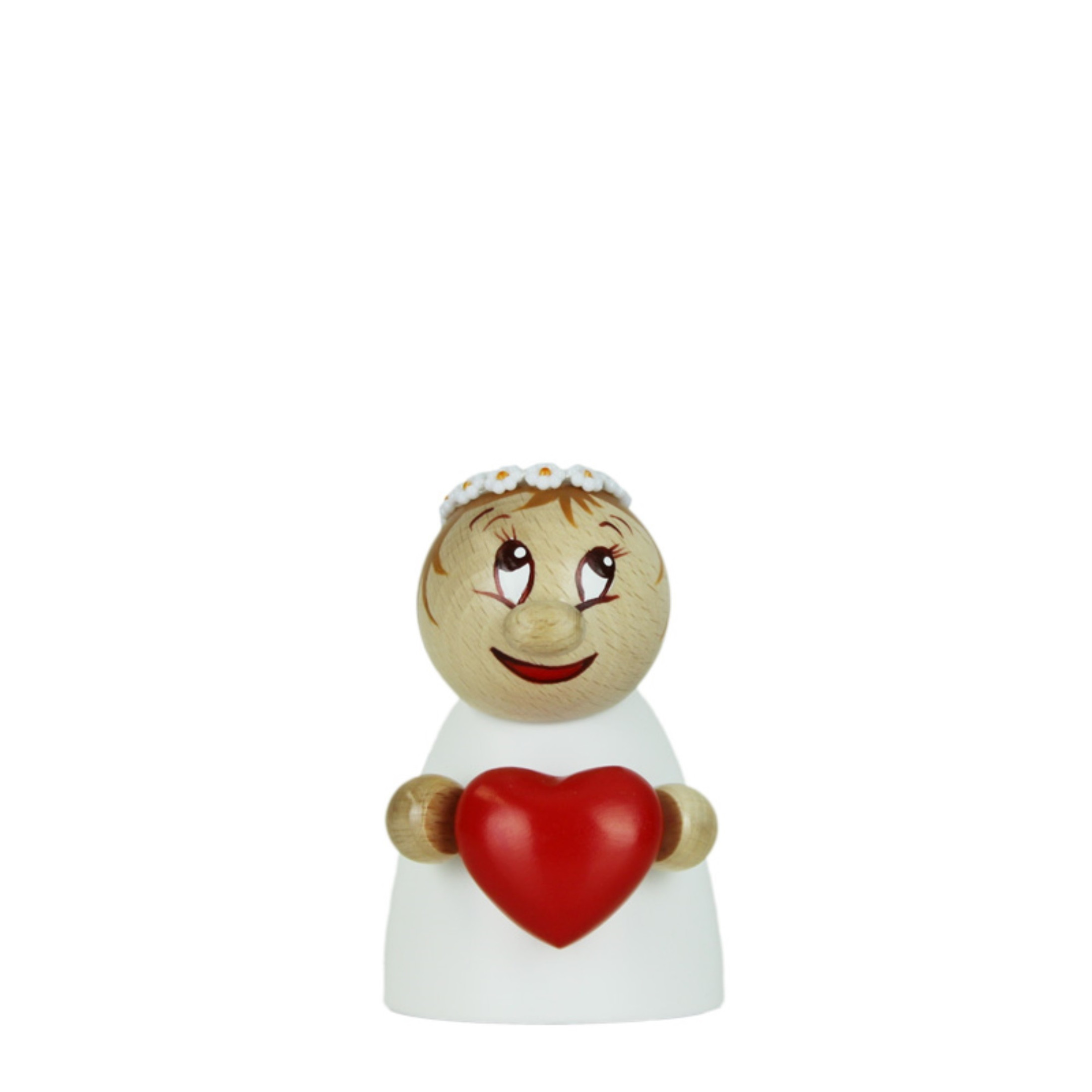 Steinbach Clumsy Mini Collection, Wooden Valentine w/ Wreath Hair, 4.7"