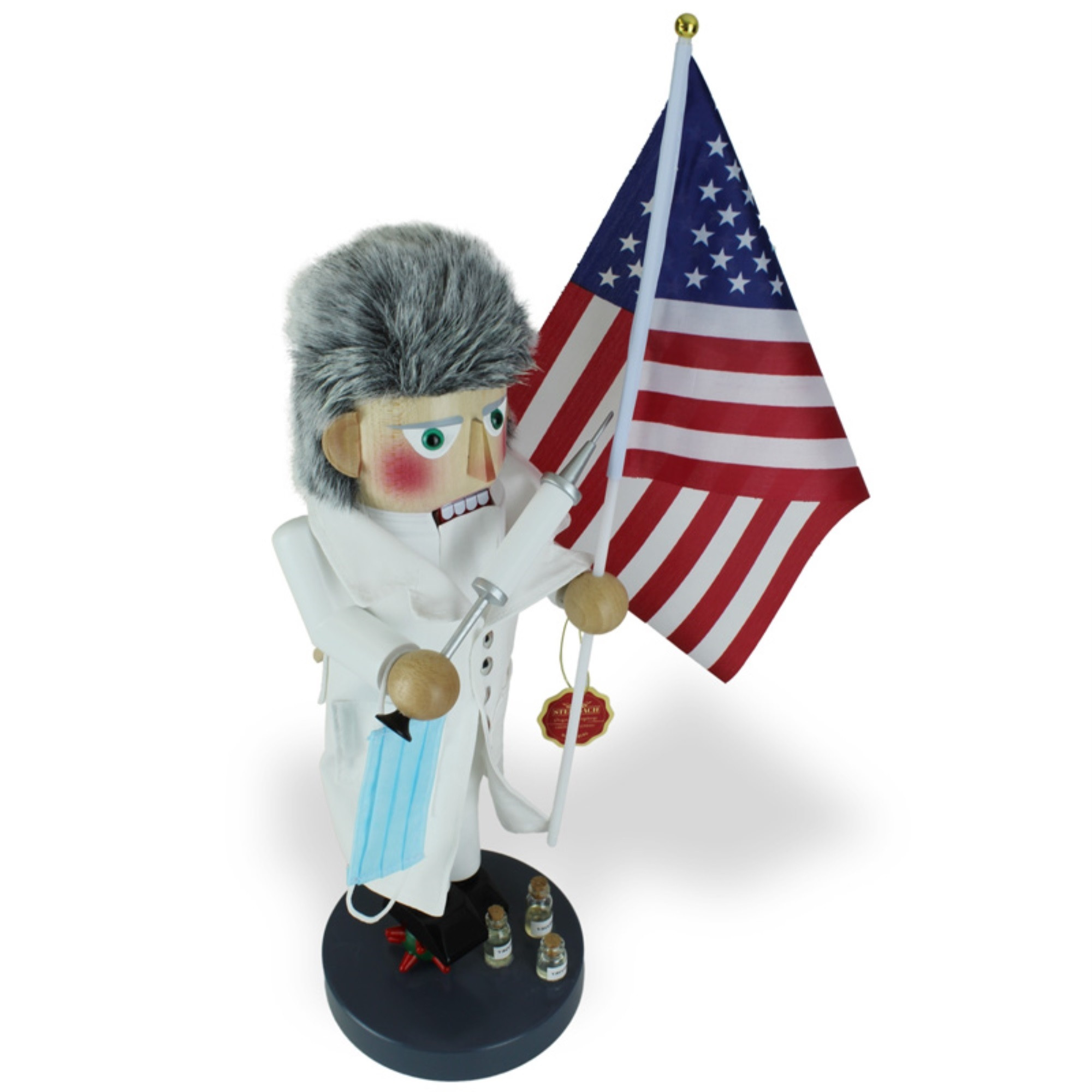 Steinbach Big Nutcracker Collection, Patriot COVID-19 Fighter, 15.5"