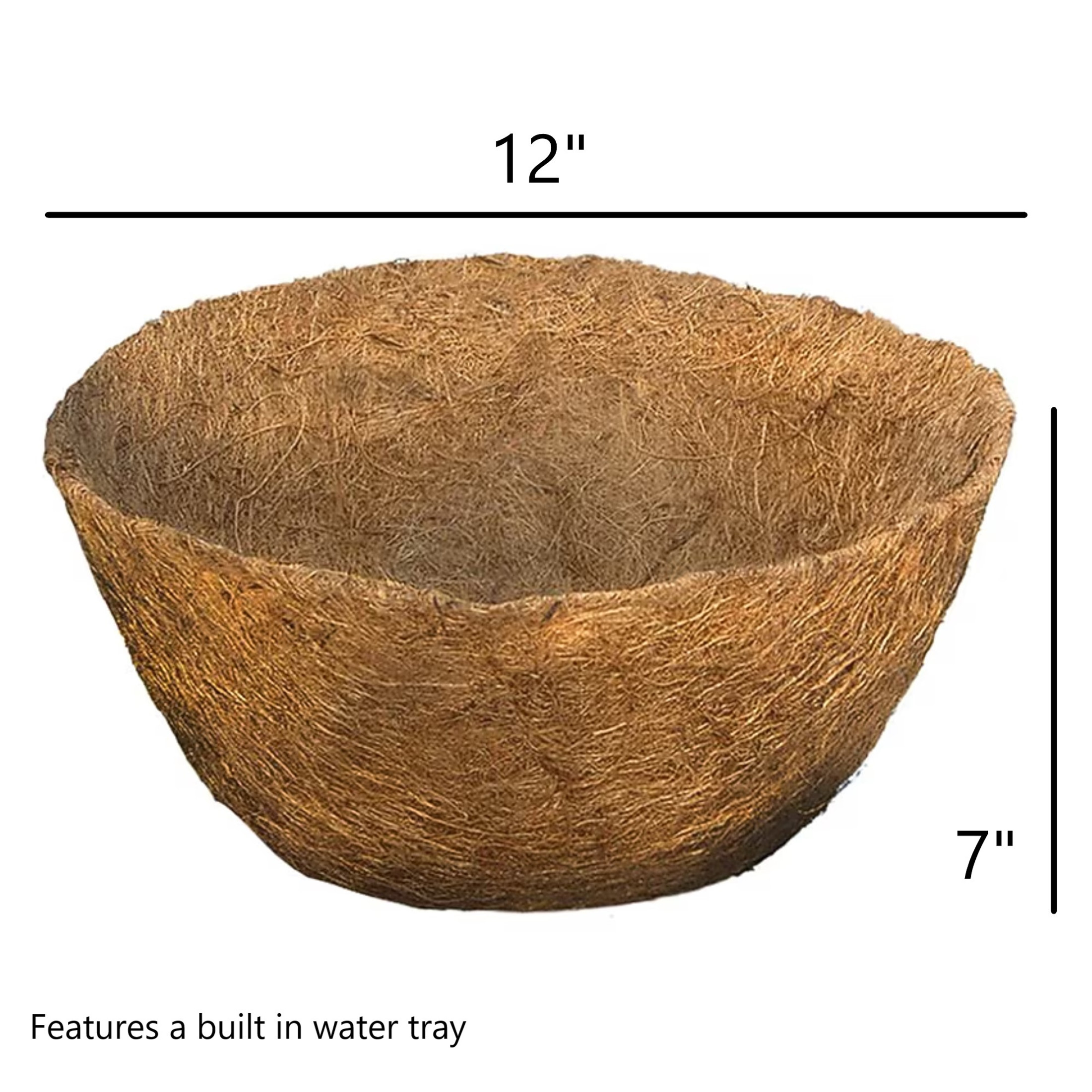 Pride AquaSav Round Smart Coco Liner with Built-In Water Tray for Hanging Baskets, 12” Pride AquaSav Round Smart Coco Liner with Built-In Water Tray for Hanging Baskets, 12”