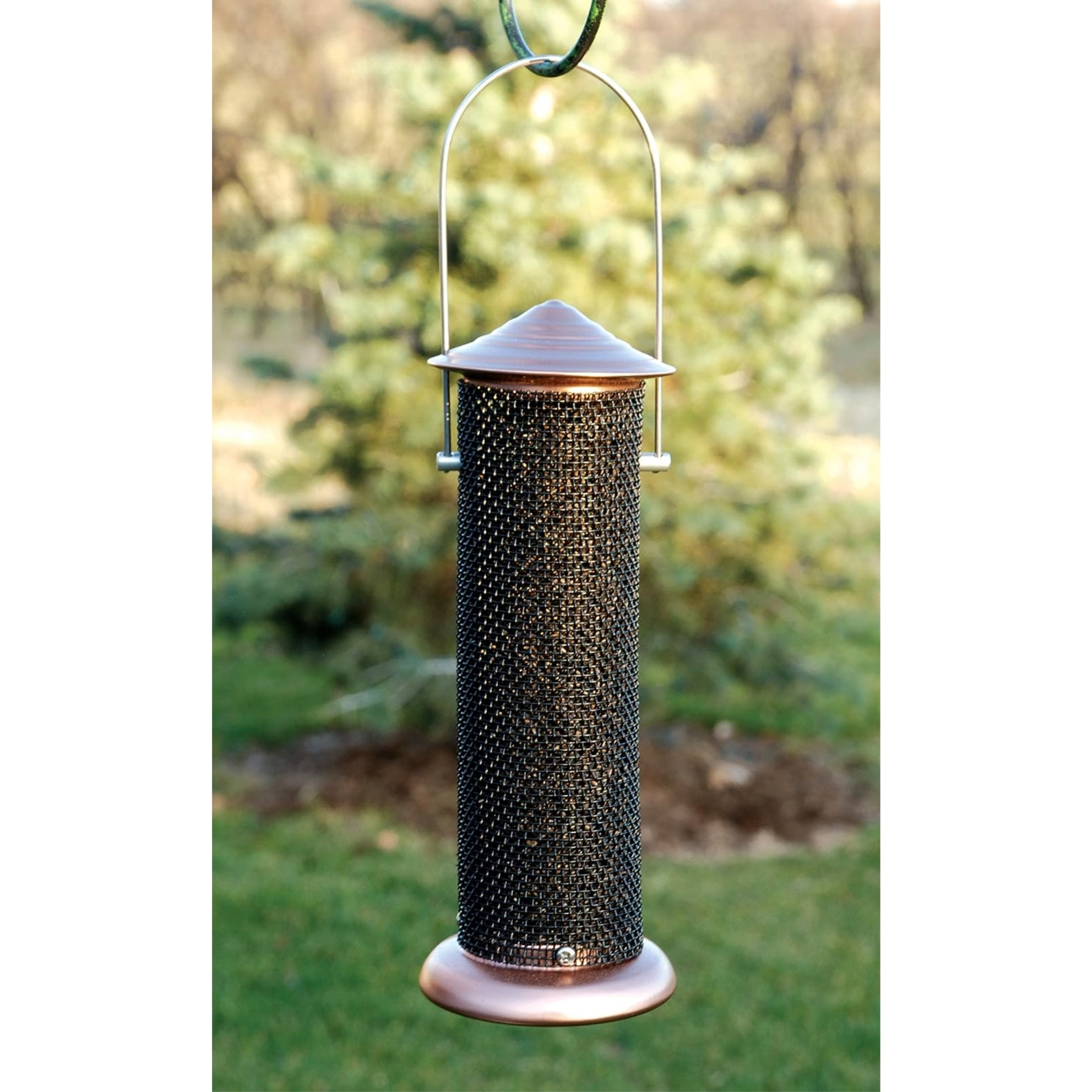 Woodlink Coppertop Thistle Mini Tube Feeder, Copper Finish