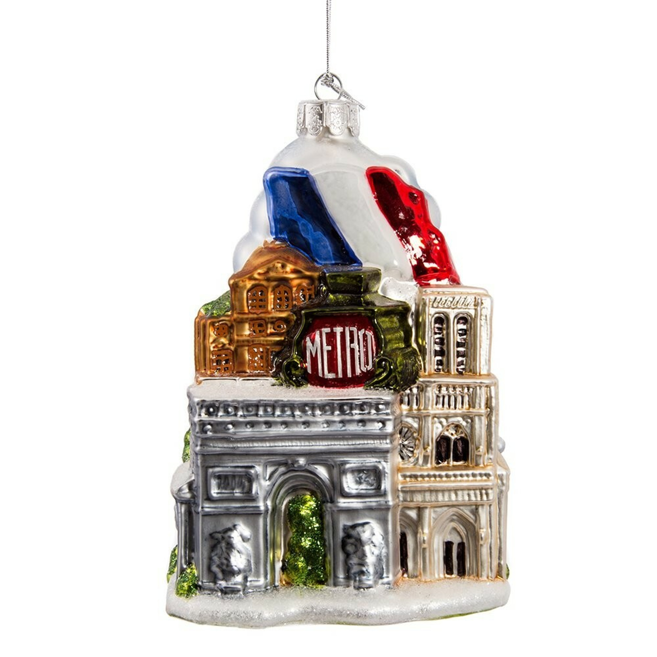 Kurt Adler Glass Paris City Christmas Tree Ornament, 5"