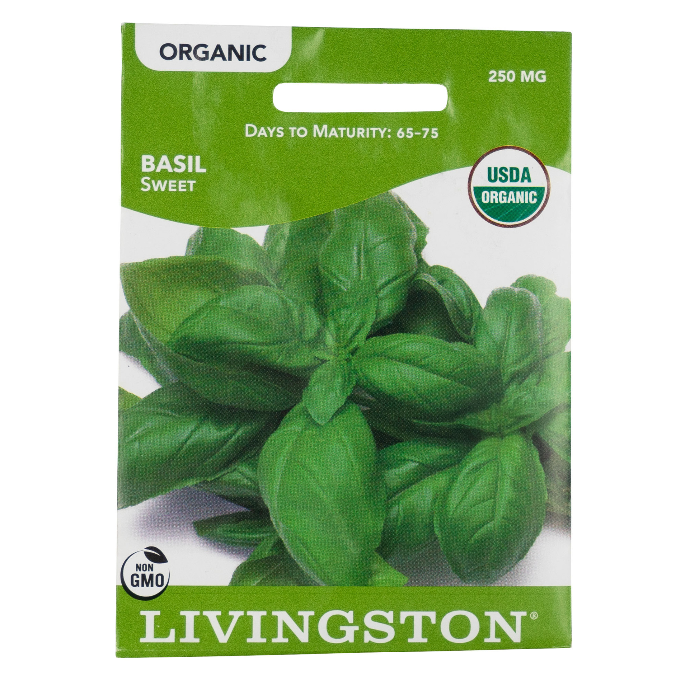 Livingston Seed Organic Sweet Basil Seeds Packet