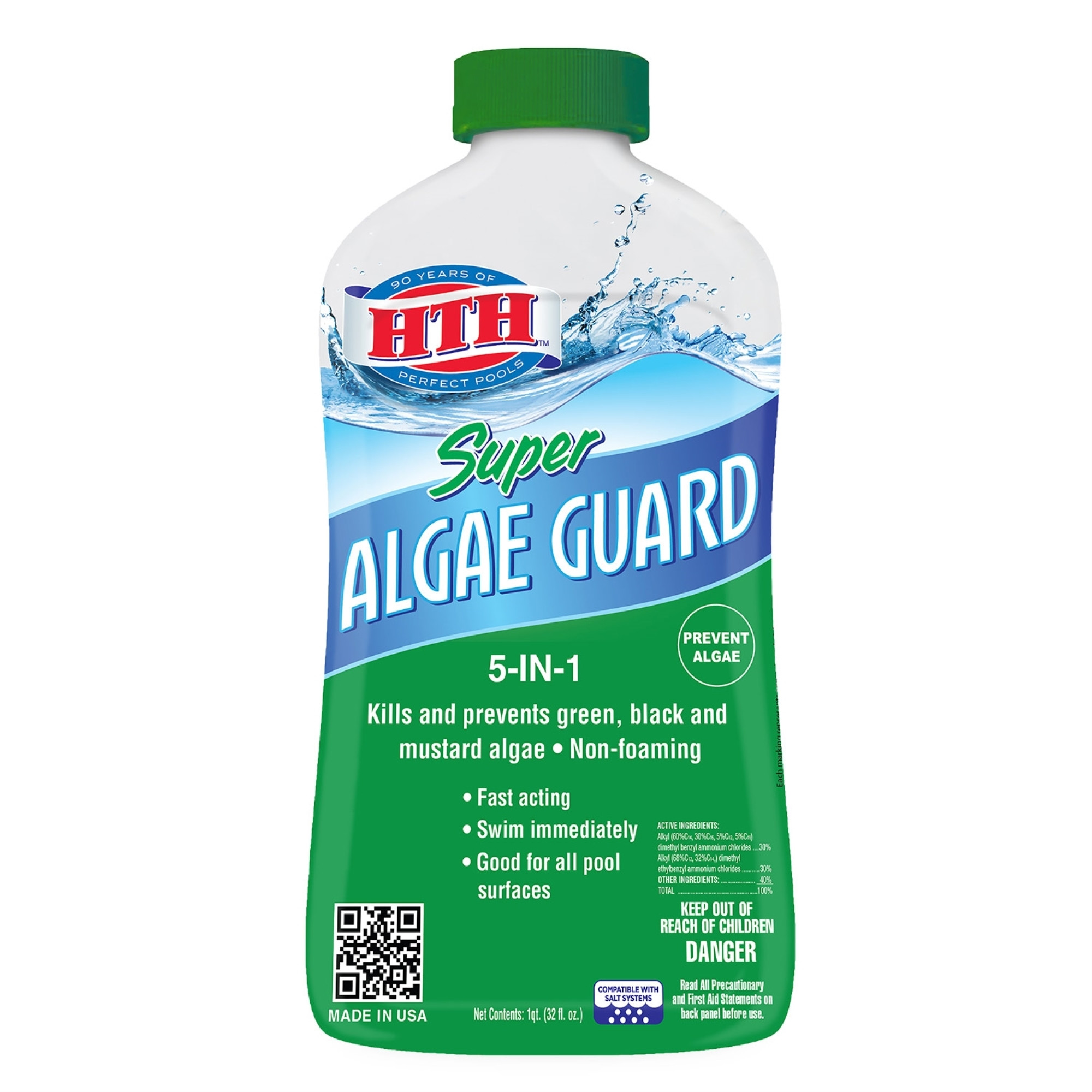 HTH Pool Care Algae Guard Advanced for Swimming Pools, 32 fl