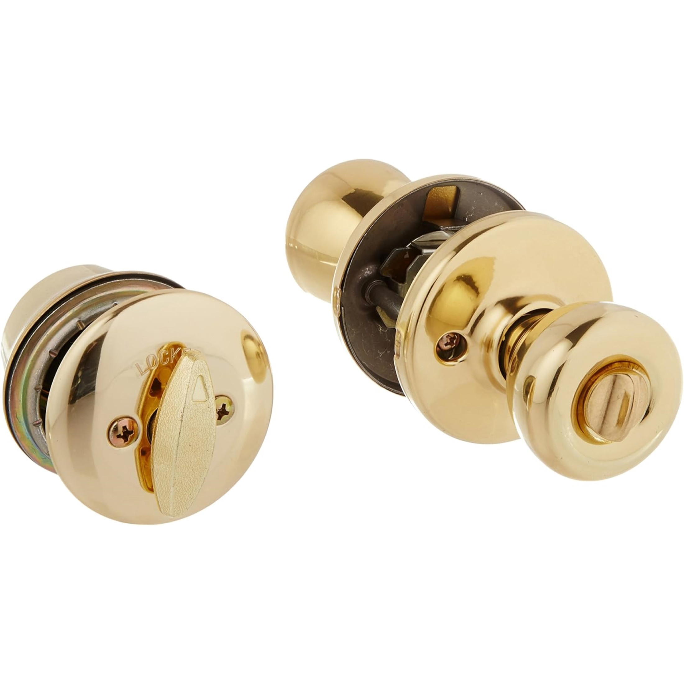 Kwikset Tylo Entry Knob and Single Cylinder Deadbolt Combo, Polished Brass, 1 Set