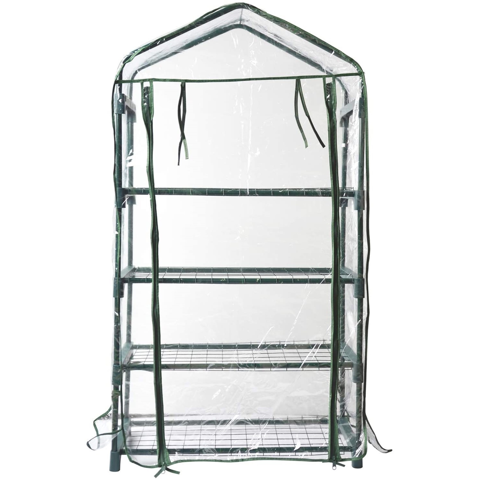 Bloom Personal Plastic Indoor/Outdoor 4-Tier Standing Greenhouse For Seed Starting and Propagation, Frost Protection, Clear, Small, 27" x 12" x 49"