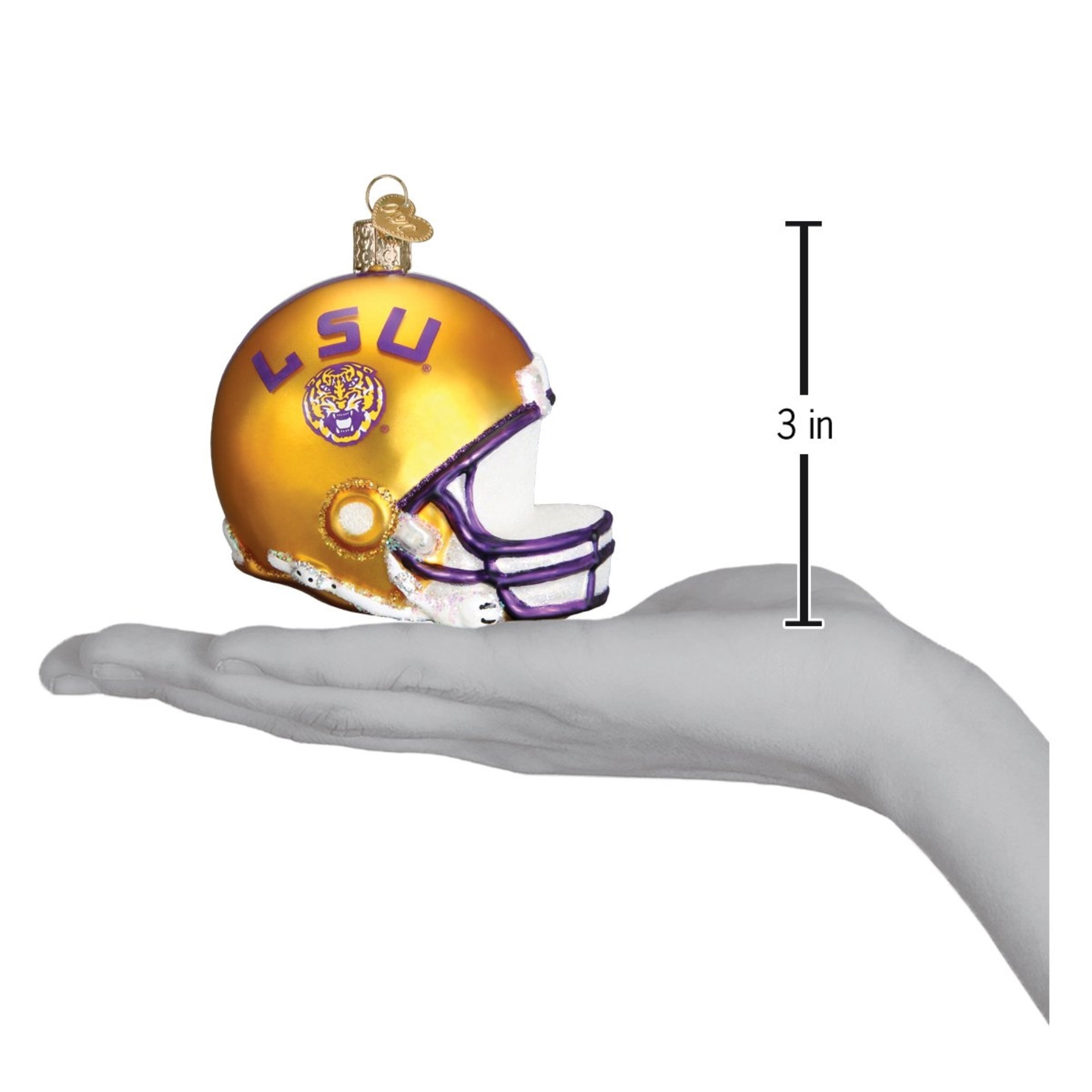 Old World Christmas Blown Glass Christmas Ornament, Louisiana State University Helmet