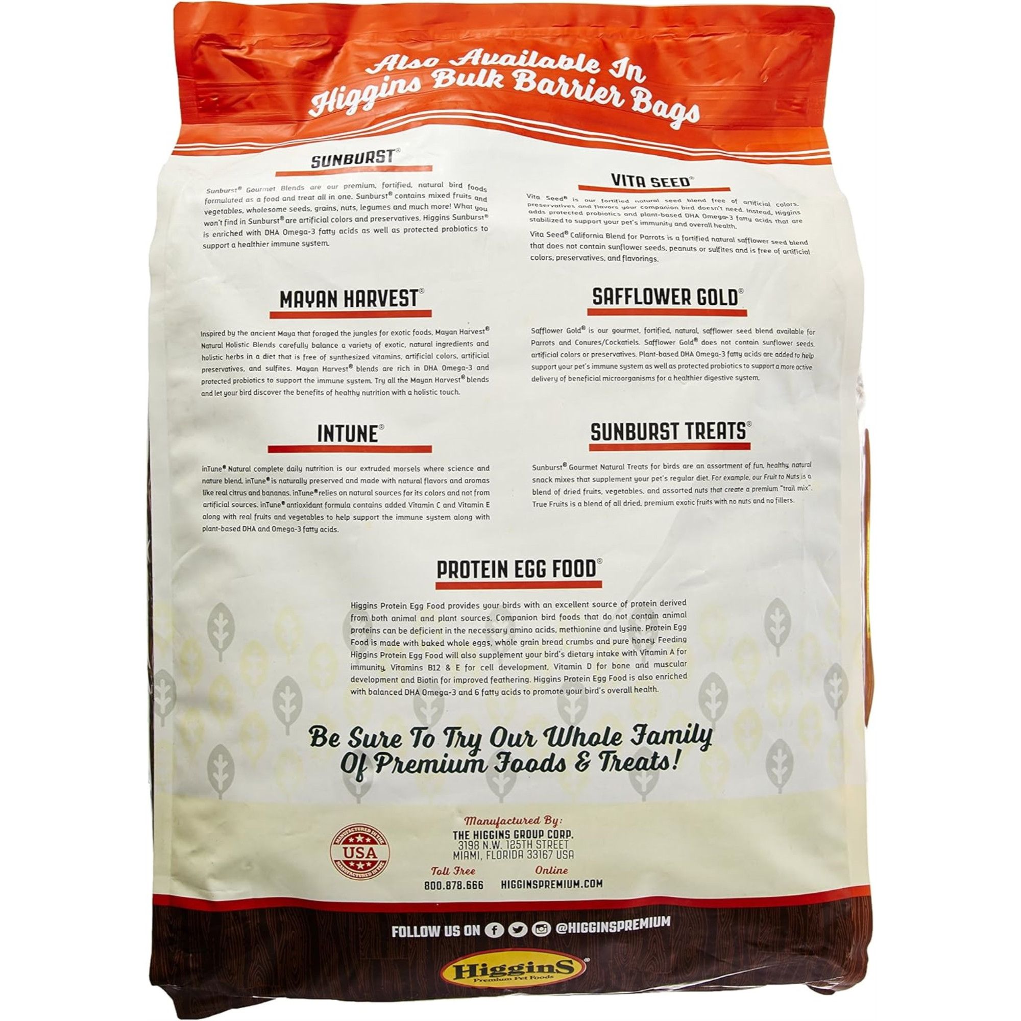Higgins Premium Pet Foods Sunburst Gourmet Blend for Rabbits, 25lbs