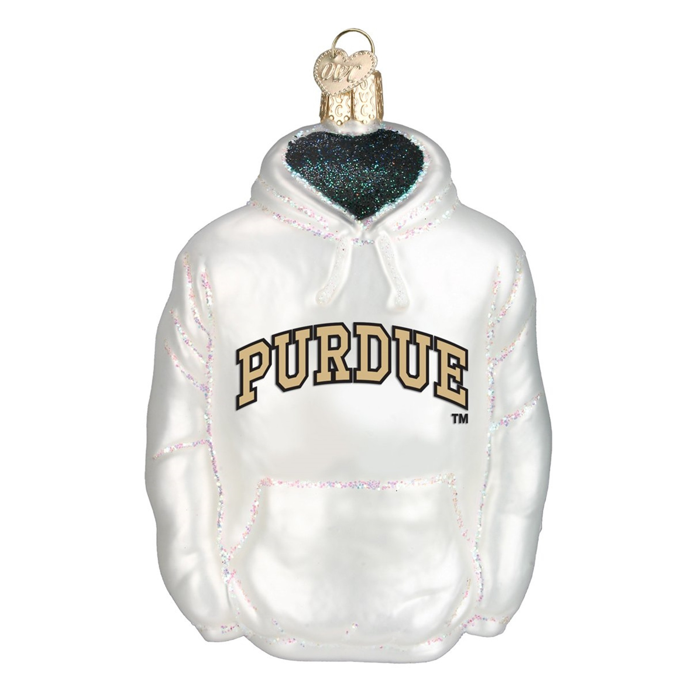 Old World Christmas Blown Glass Ornament for Christmas Tree, Purdue Hoodie