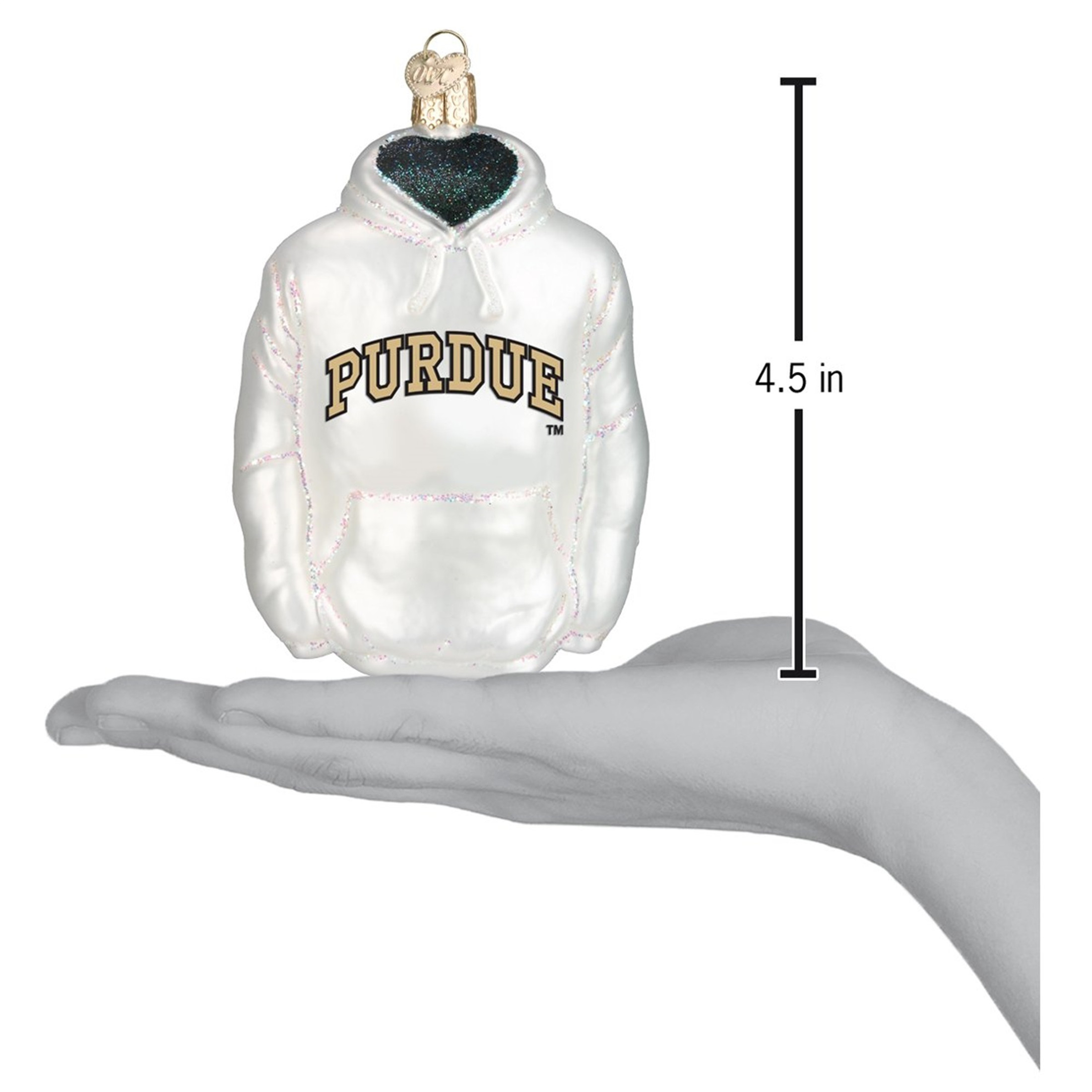 Old World Christmas Blown Glass Ornament for Christmas Tree, Purdue Hoodie