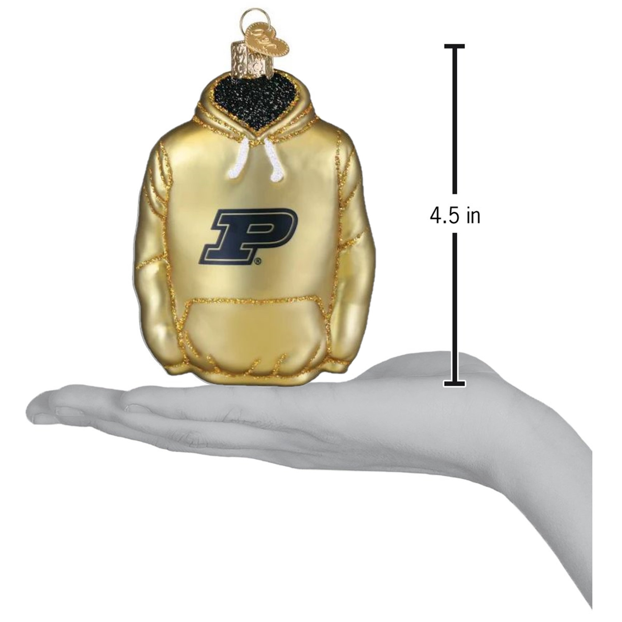 Old World Christmas Blown Glass Ornament for Christmas Tree, Purdue Hoodie