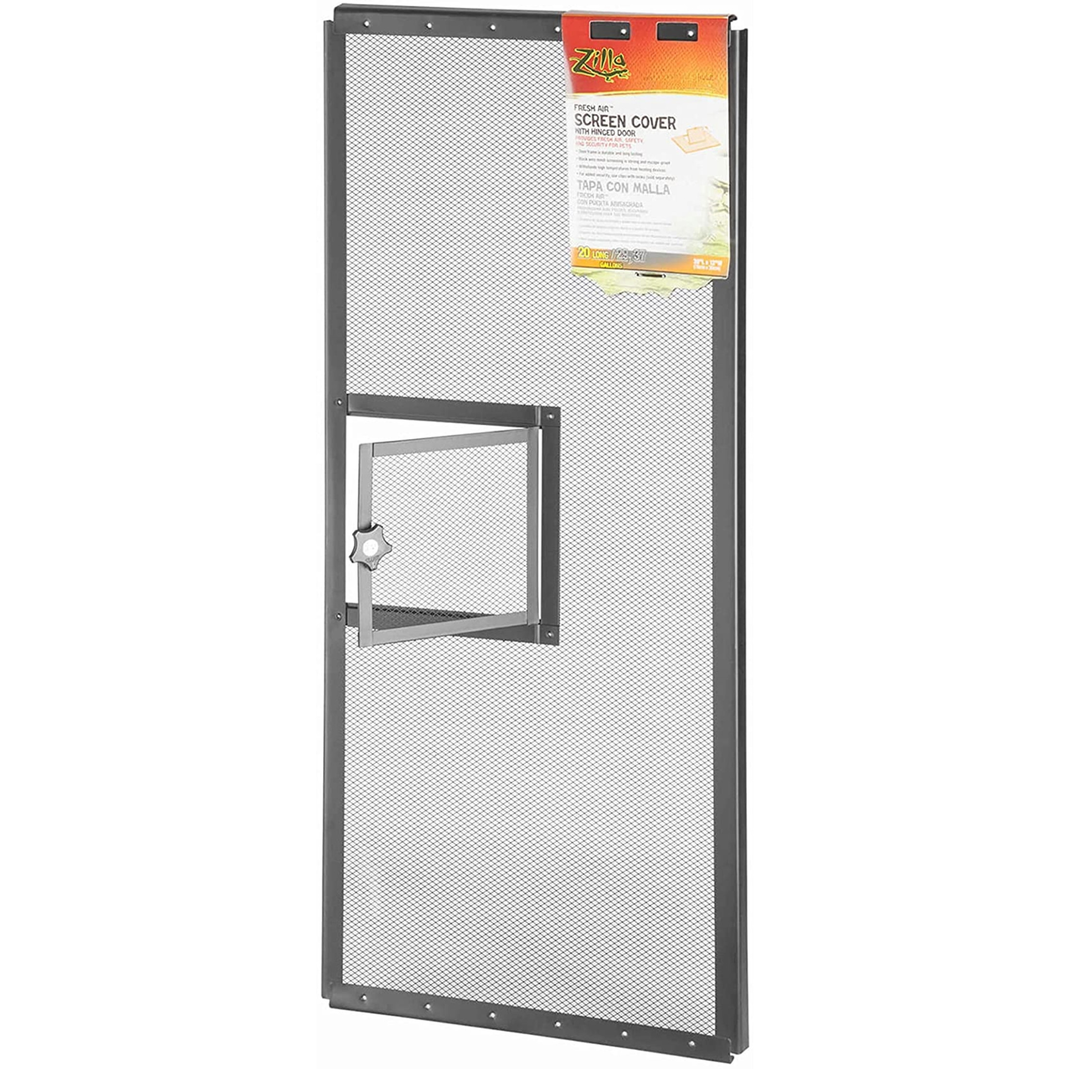 Zilla Reptile Fresh Air Screen Cover with Hinged Door (Fits 20L, 29, 37 Tanks)