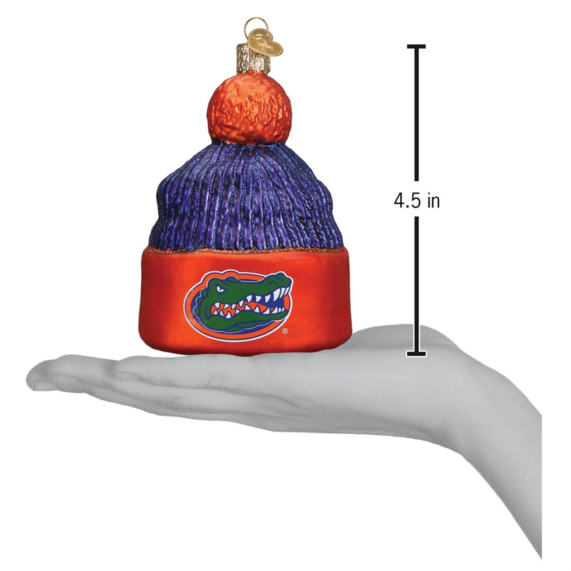 Old World Christmas Blown Glass Ornament for Christmas Tree, Florida Gators Beanie
