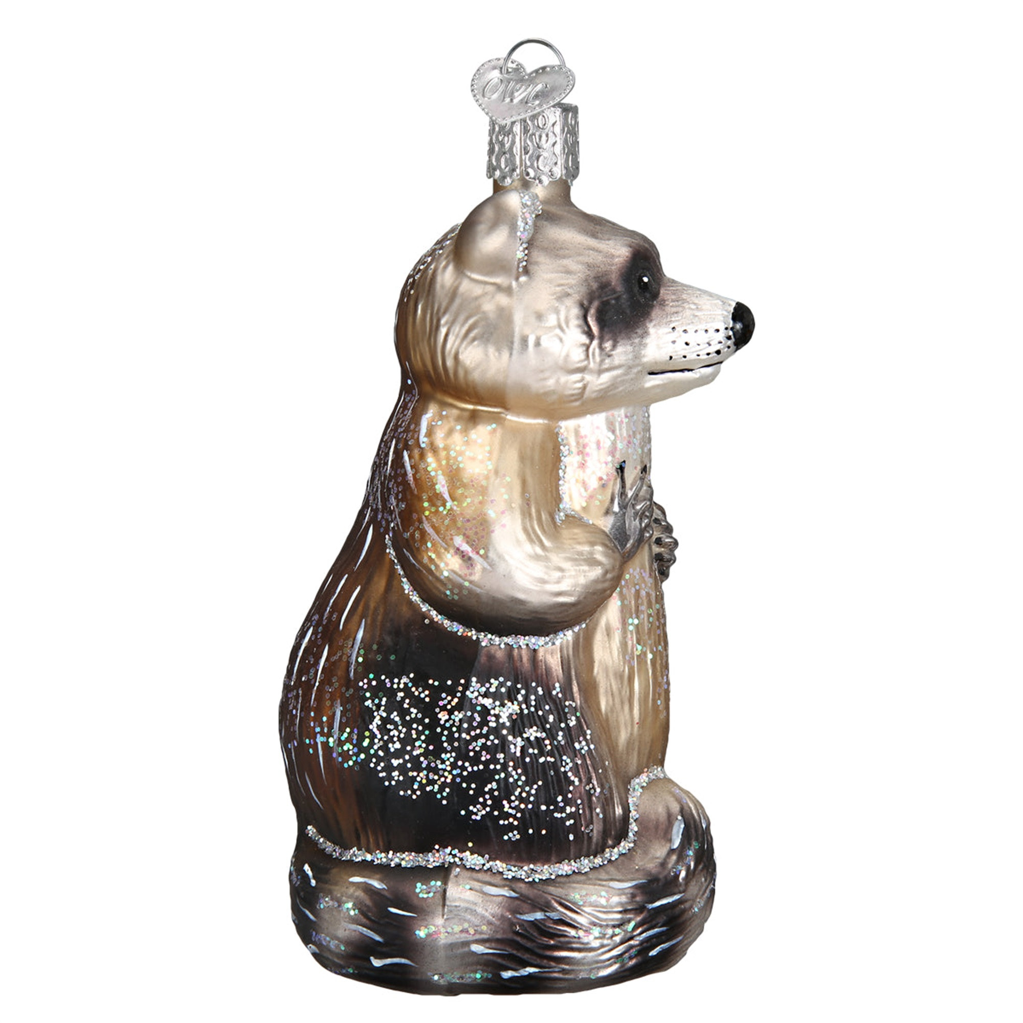 Old World Christmas Blown Glass Ornament for Christmas Tree, Racoon