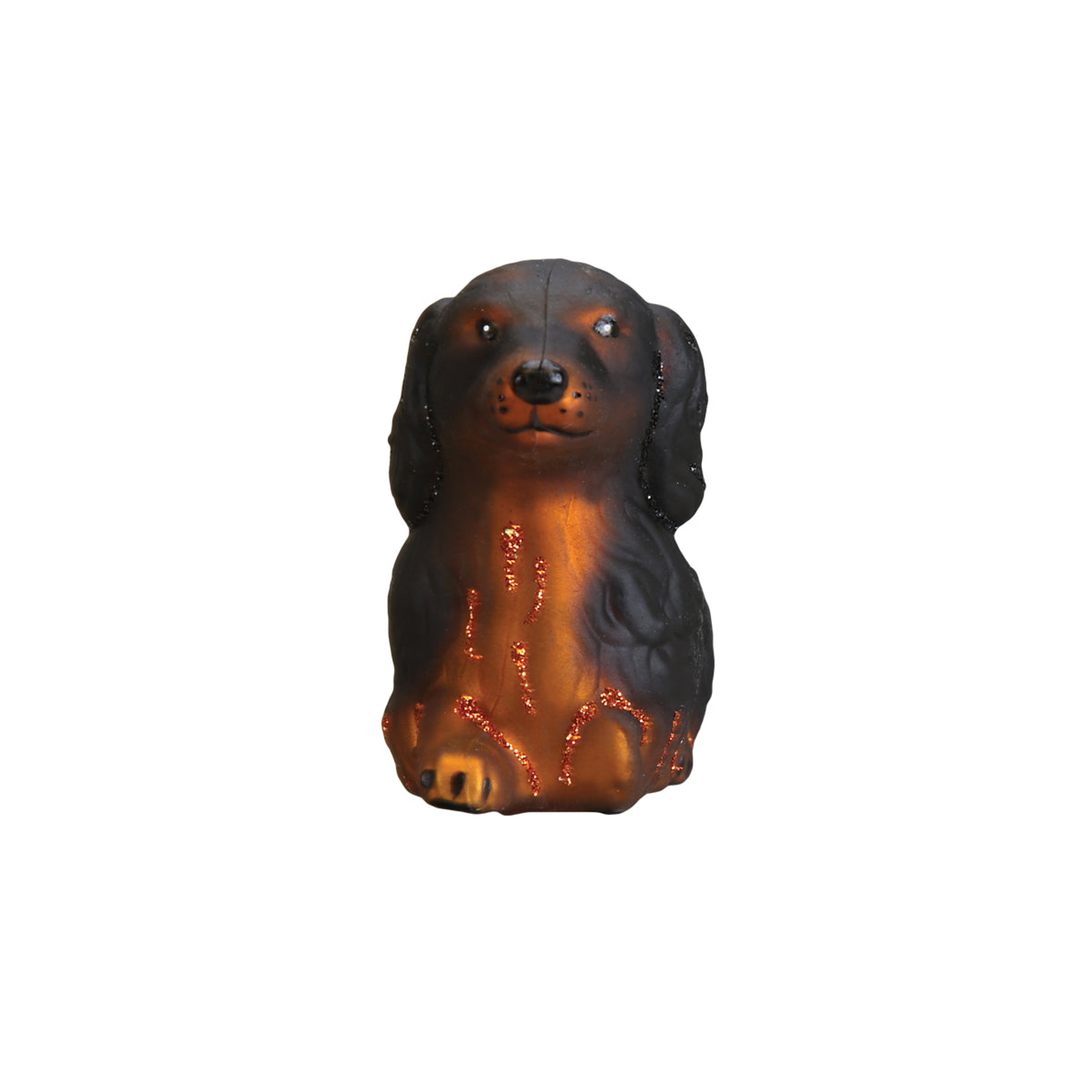 Old World Christmas Glass Blown Ornament, Long Haired Dachshund (With OWC Gift Box)