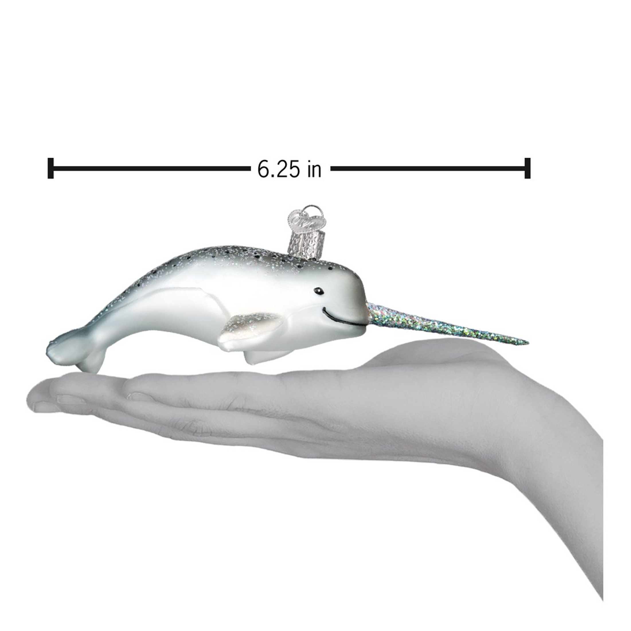 Old World Christmas Hanging Glass Tree Ornament, Narwhal