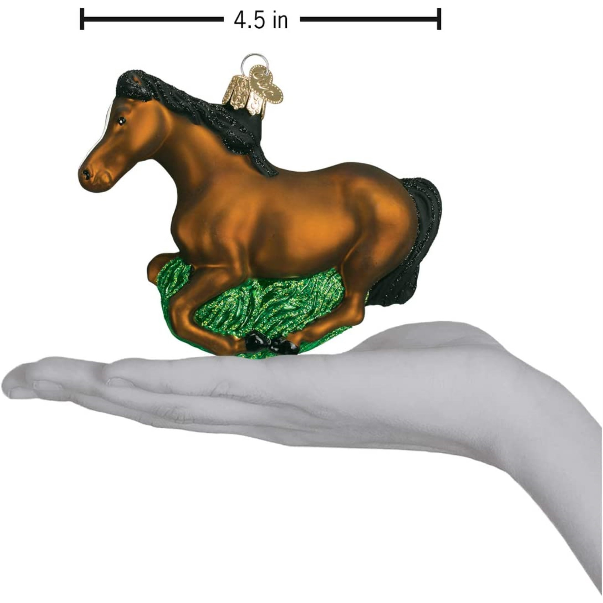 Old World Christmas Blown Glass Ornament for Christmas Tree, Brown Mustang