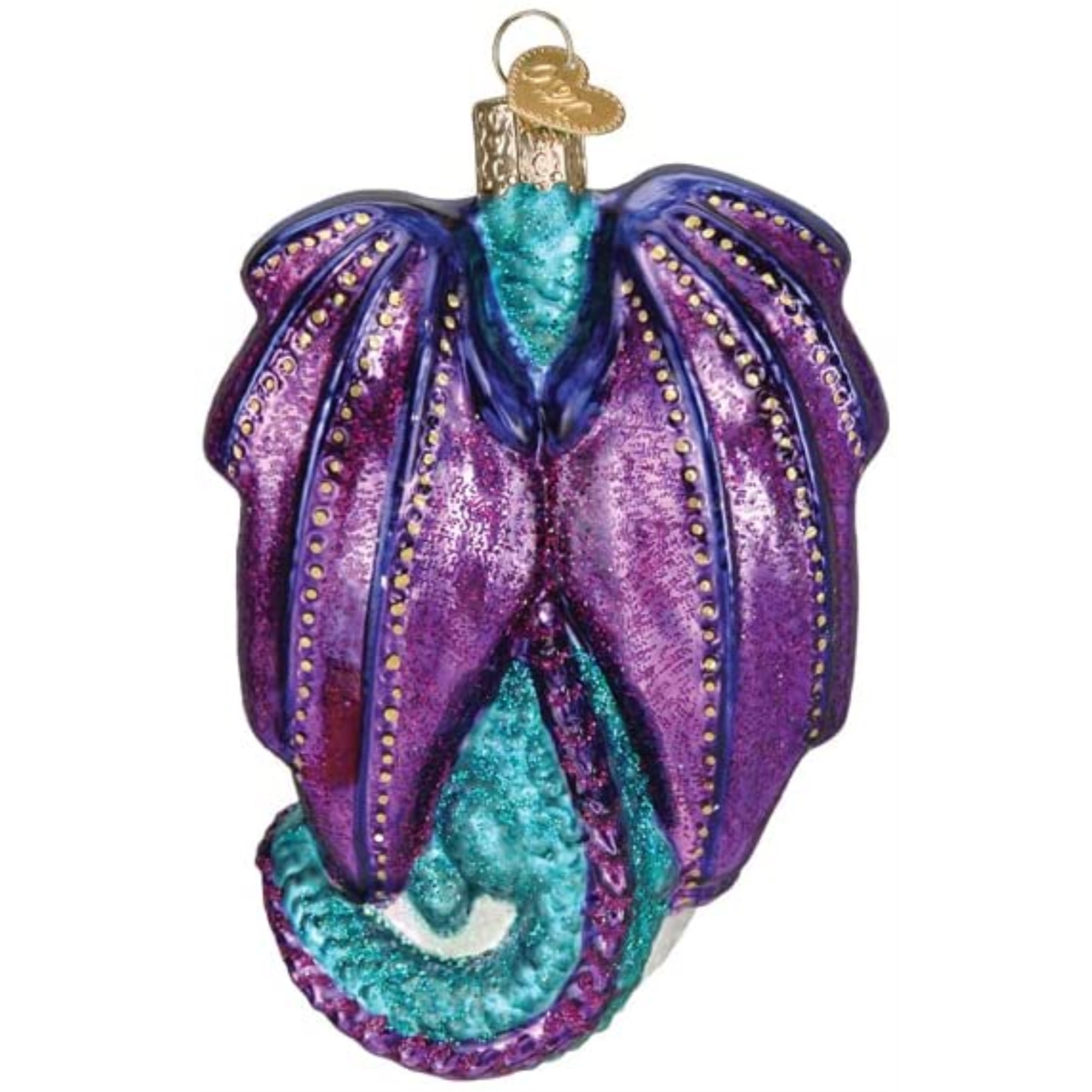 Old World Christmas Hanging Glass Tree Ornament, Fantasy Dragon (With OWC Gift Box)