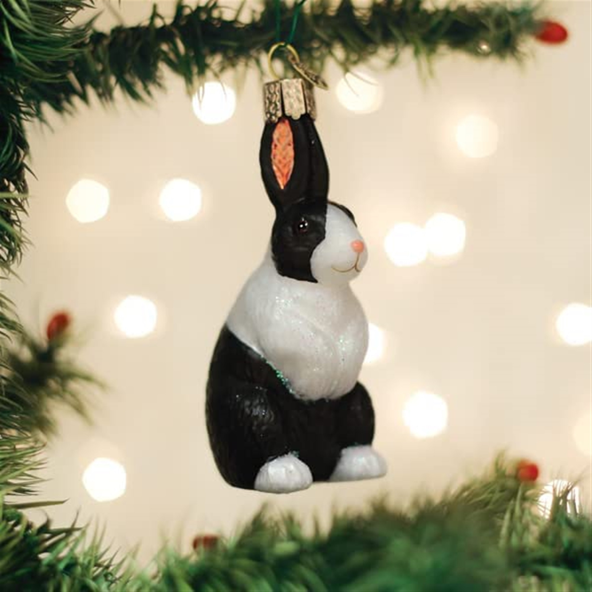 Old World Christmas Blown Glass Ornament for Christmas Tree, Dutch Rabbit