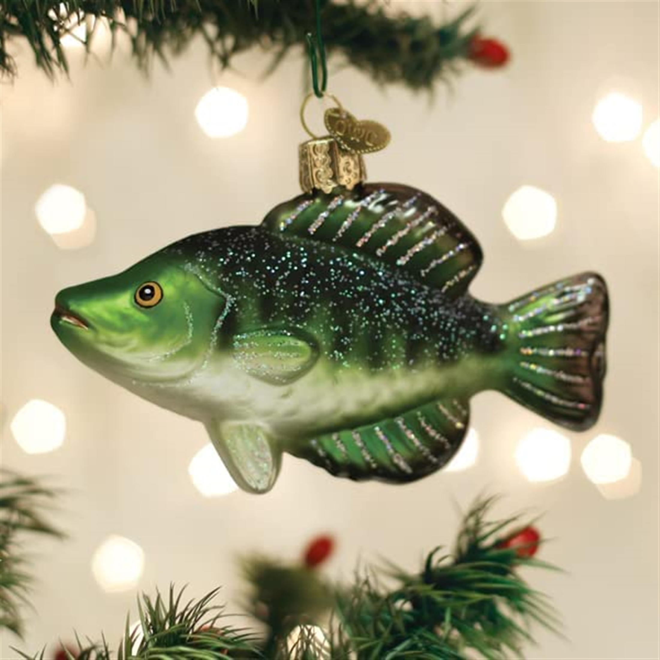 Old World Christmas Blown Glass Ornament for Christmas Tree, Crappie Fish