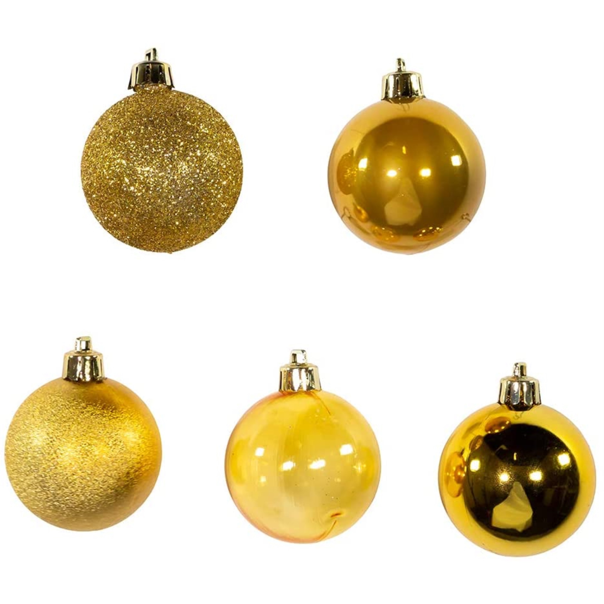 Kurt Adler (#PL0886GO) Shatterproof Gold Ball Ornaments, 30 Piece Set, 2.5"