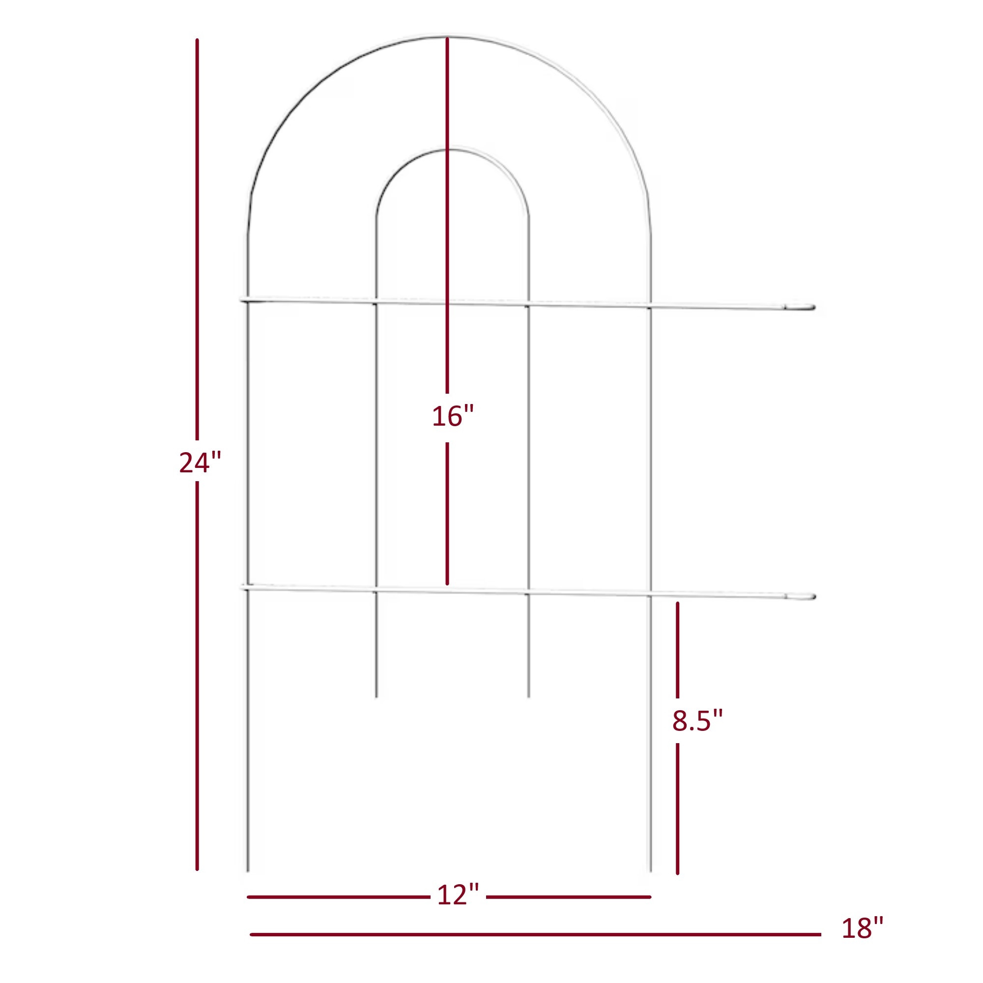 Origin Point Garden Craft Round Folding Border Fence, White, 10' L x 24" H