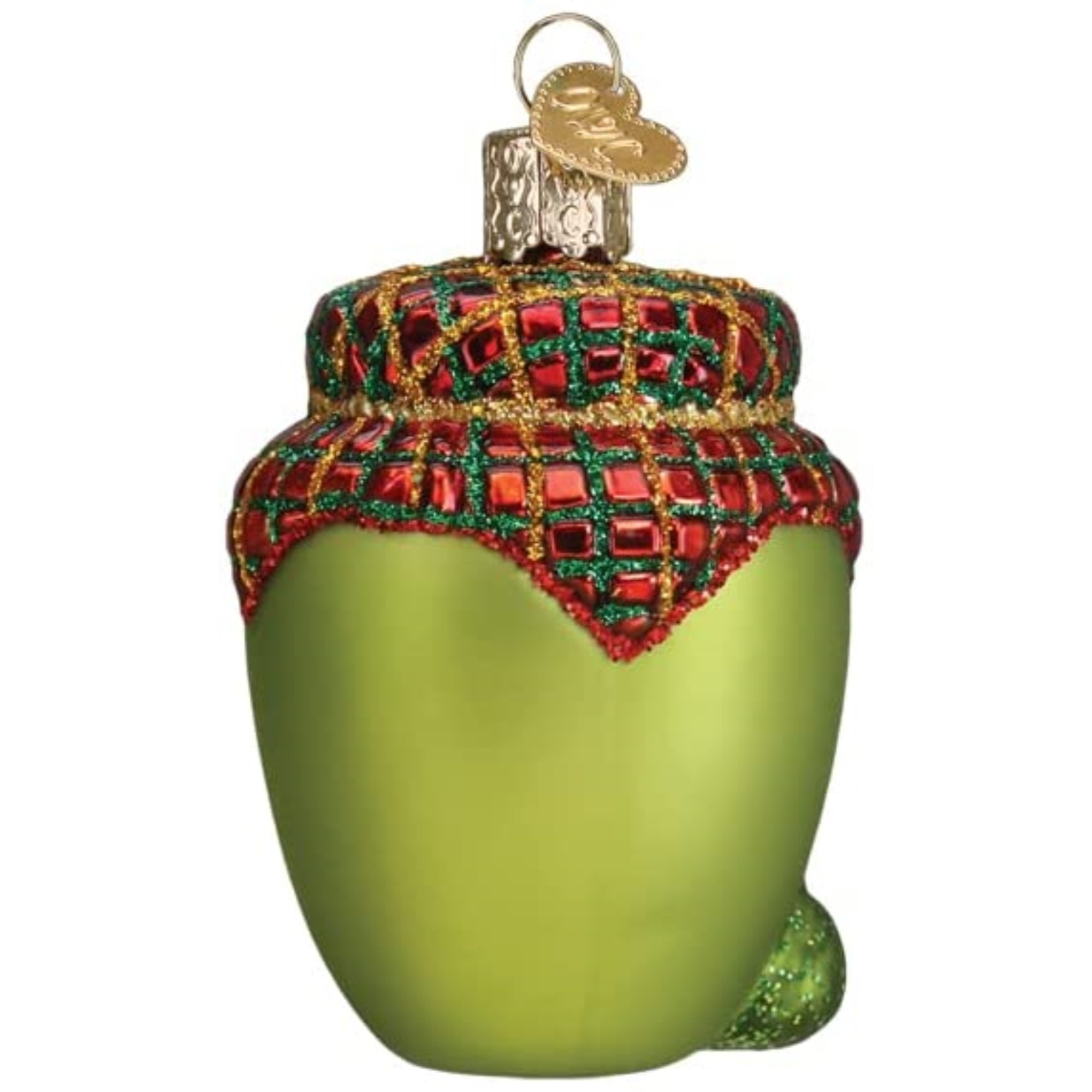 Old World Christmas Blown Glass Ornament for Christmas Tree, Jar of Olives