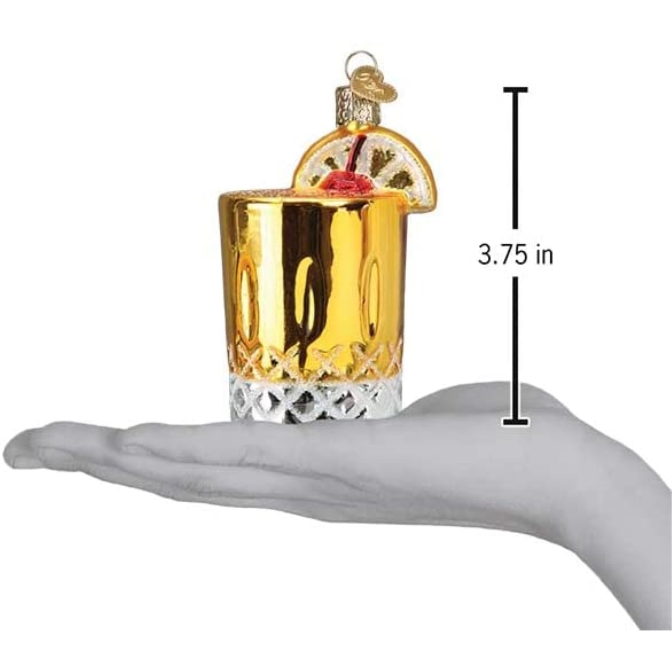 Old World Christmas Glass Blown Christmas Ornament, Whisky Sour (With OWC Gift Box)