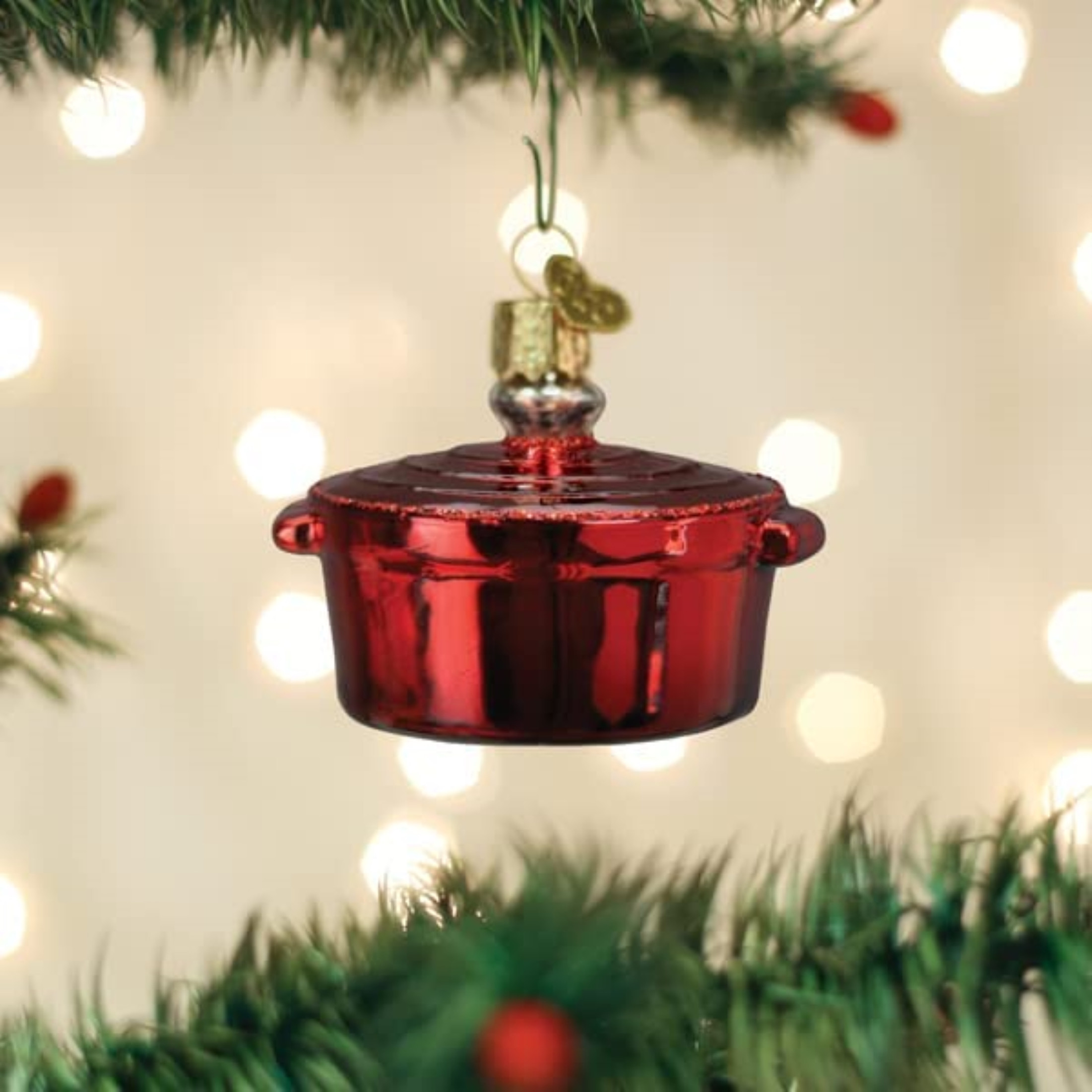 Old World Christmas Glass Blown Tree Ornament, Dutch Oven (With OWC Gift Box)