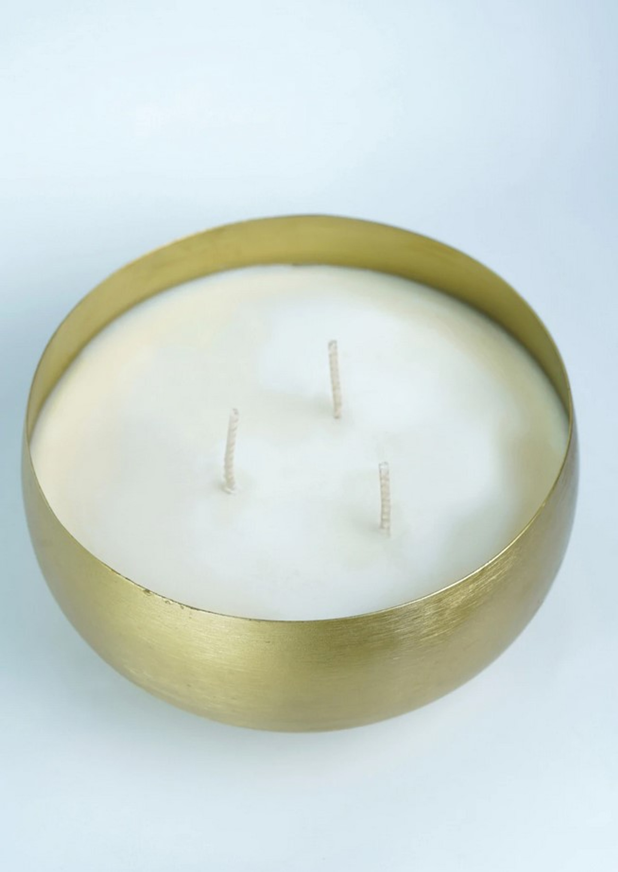 Rewined Company Natural Soy Candle Gold Bowl, 3 Wicks, Paloma Scent, 30 Ounces