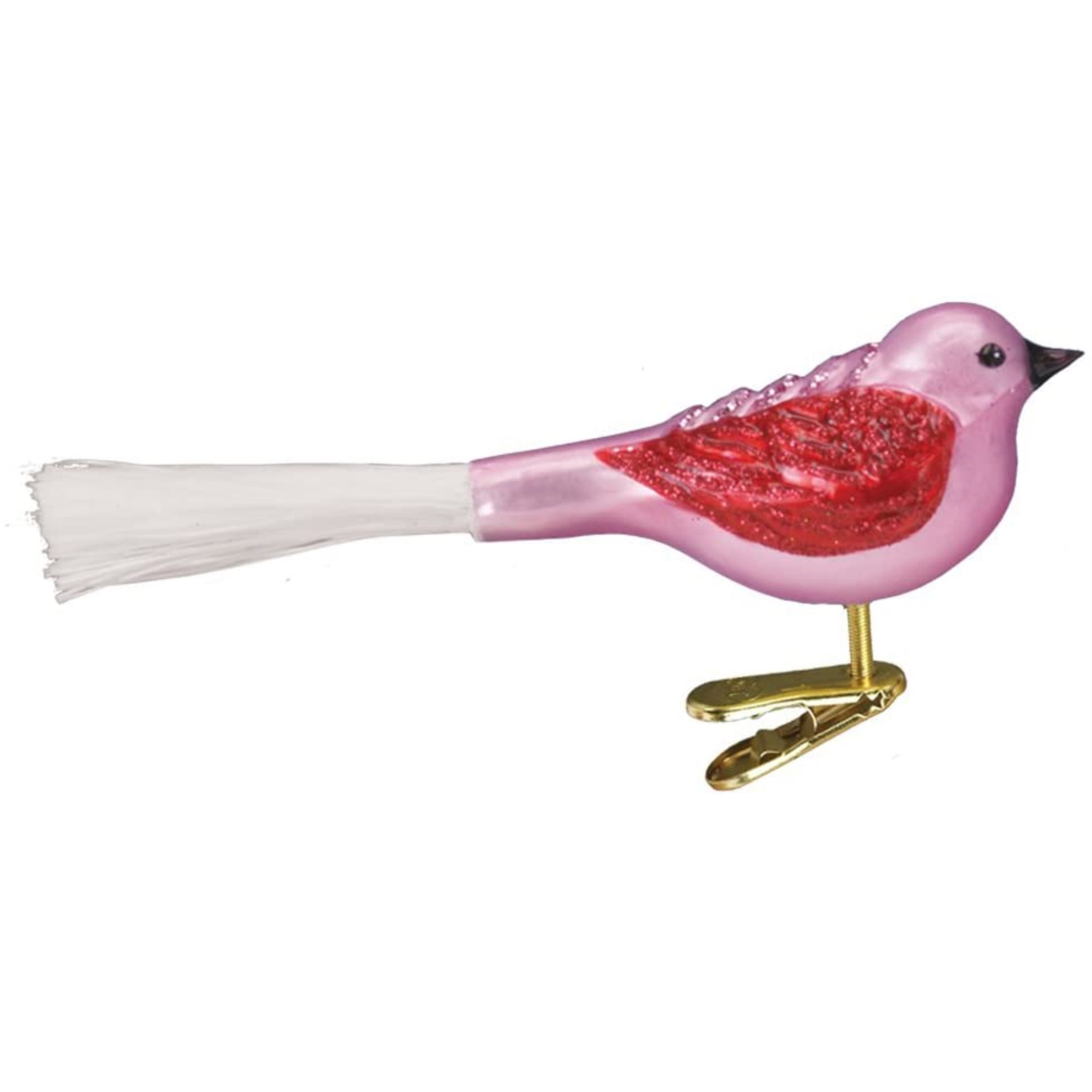 Old World Christmas Fat Glitter Bird Glass Blown Ornaments, Assorted Colors, Pack of 1