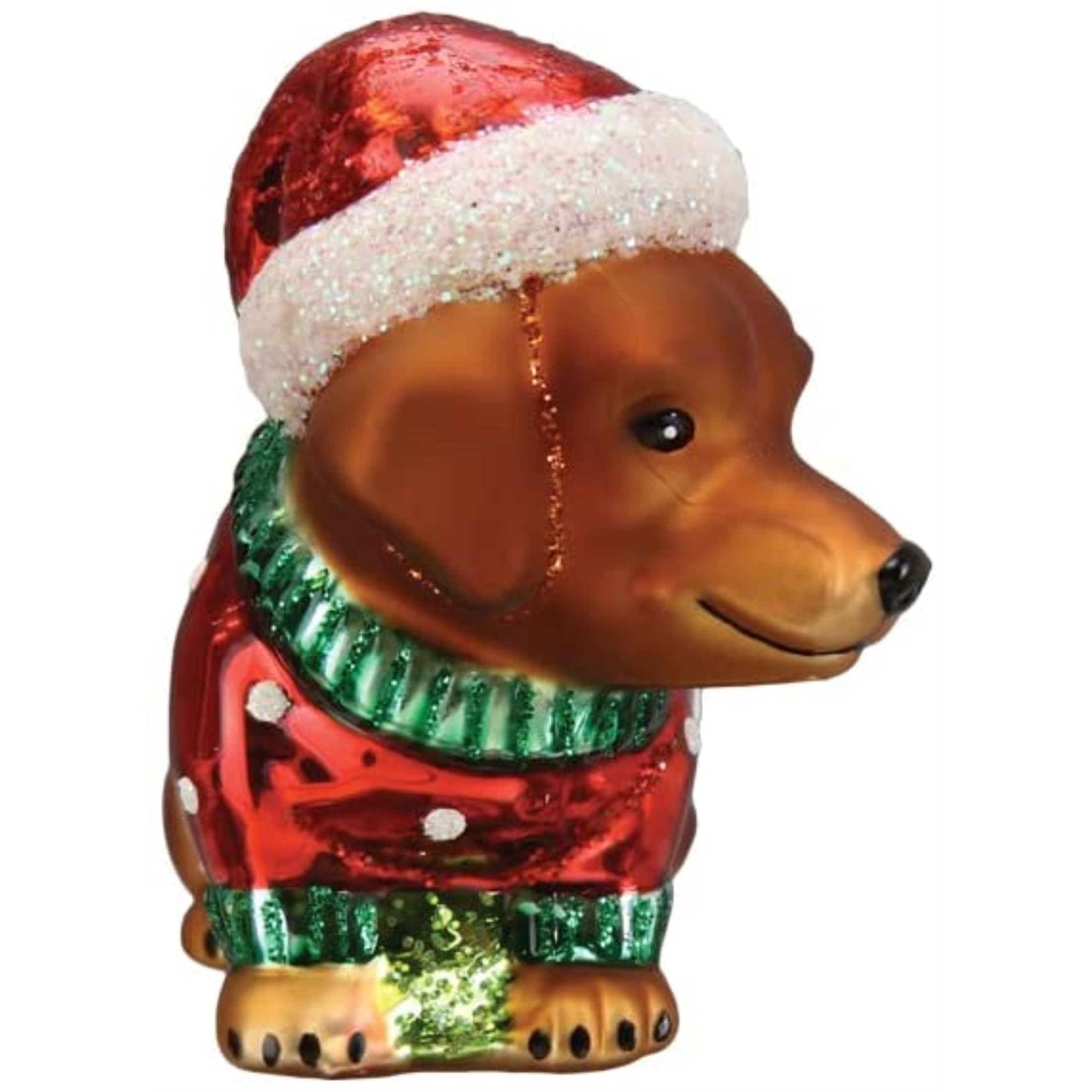 Old World Christmas Blown Glass Christmas Ornament, Dashing Dachshund Puppy