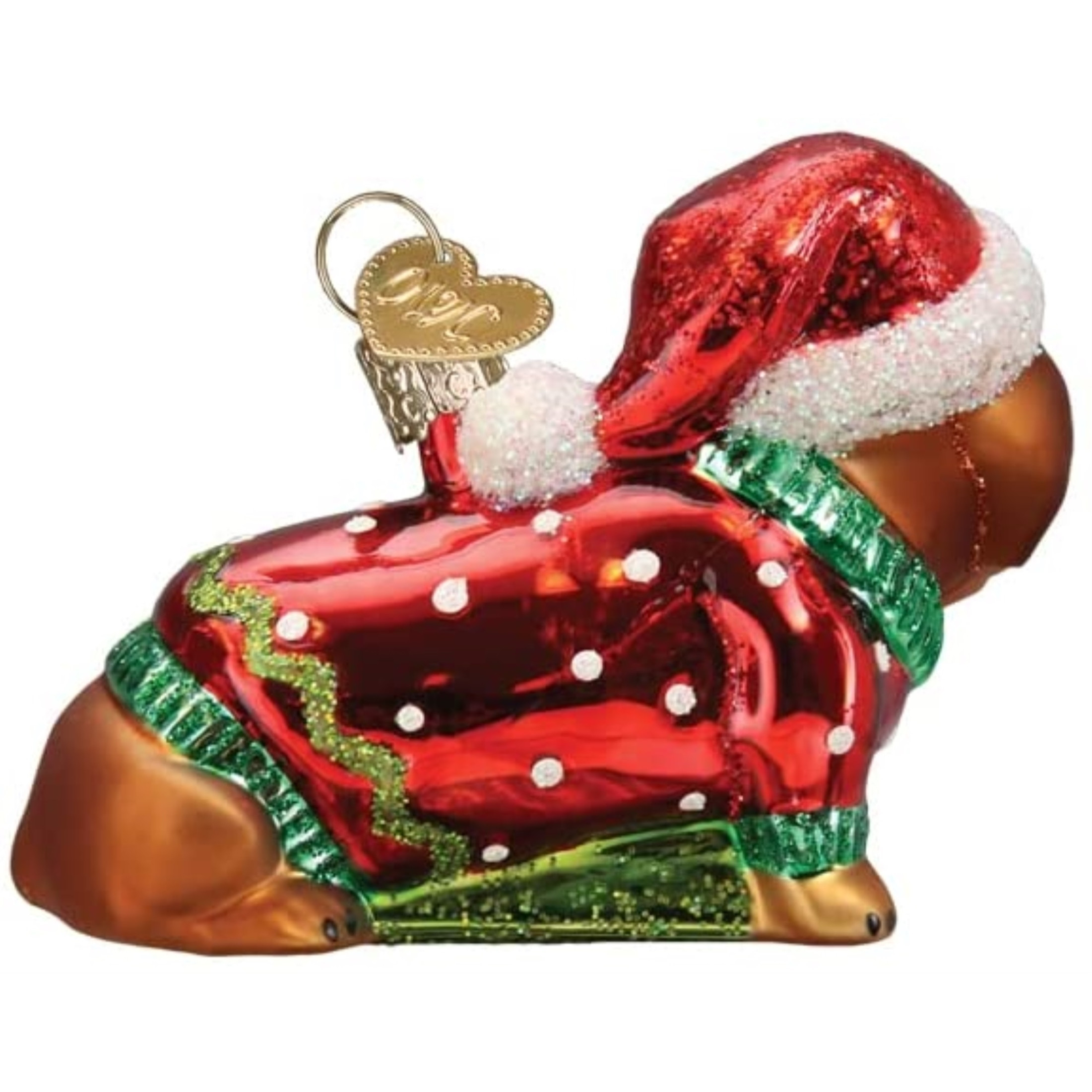 Old World Christmas Blown Glass Ornament for Christmas Tree, Dashing Dachshund Puppy