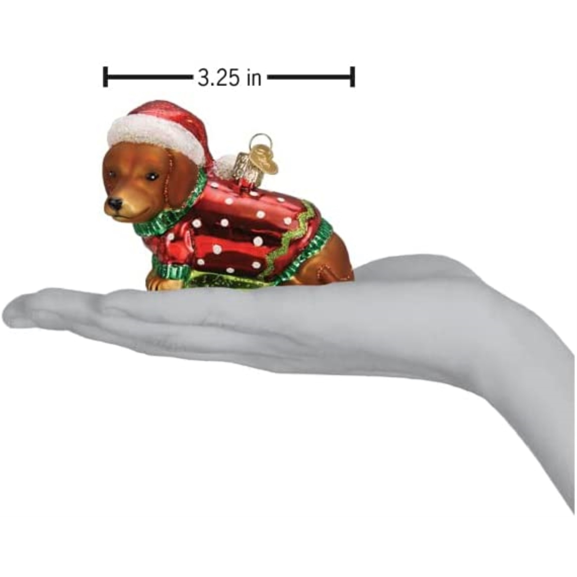 Old World Christmas Blown Glass Ornament for Christmas Tree, Dashing Dachshund Puppy